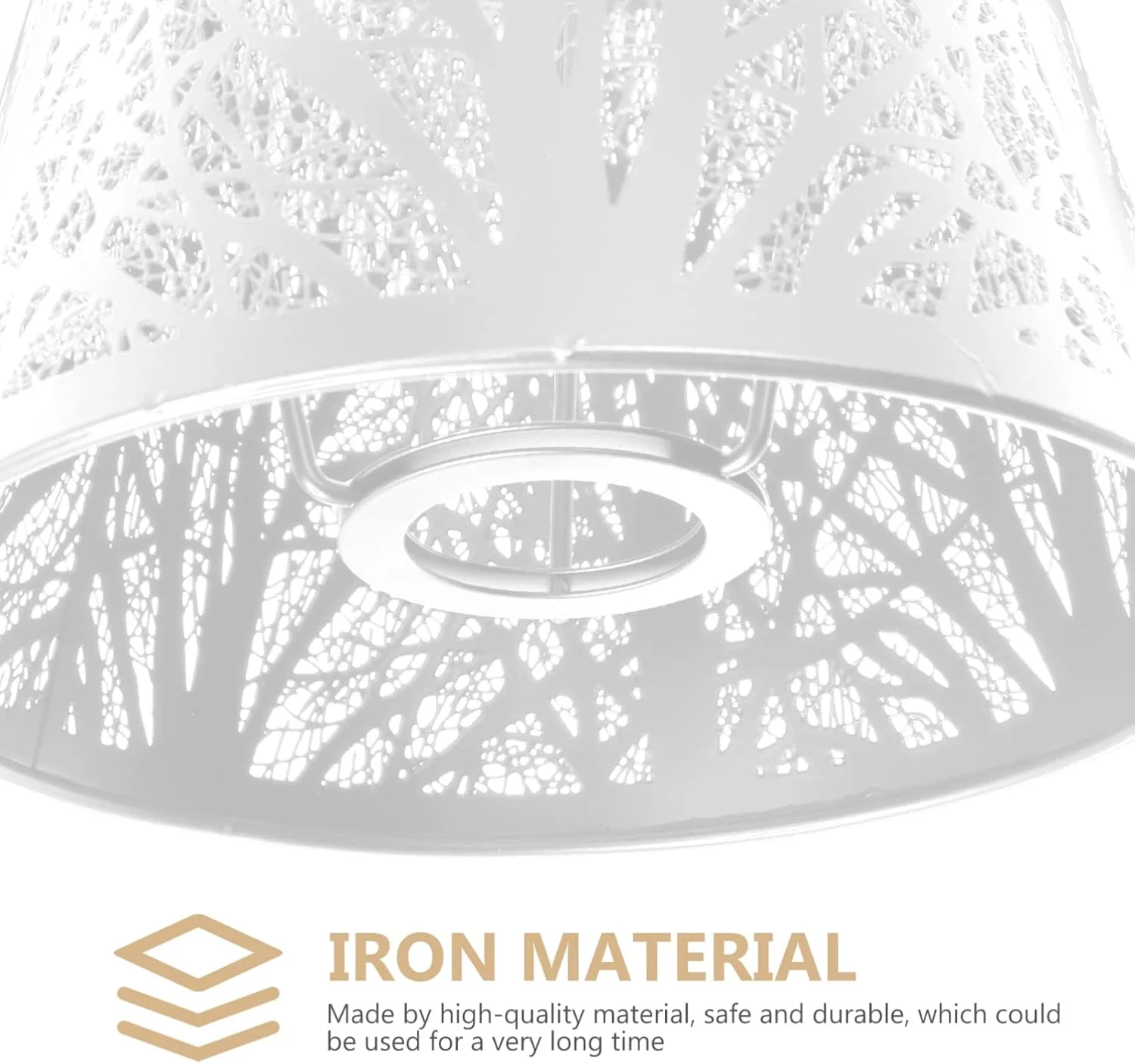 Lurrose آباژور فلزی E27 مدرن استوانه ای پوشش لامپ سایه درختی برای چراغ خواب، سفید