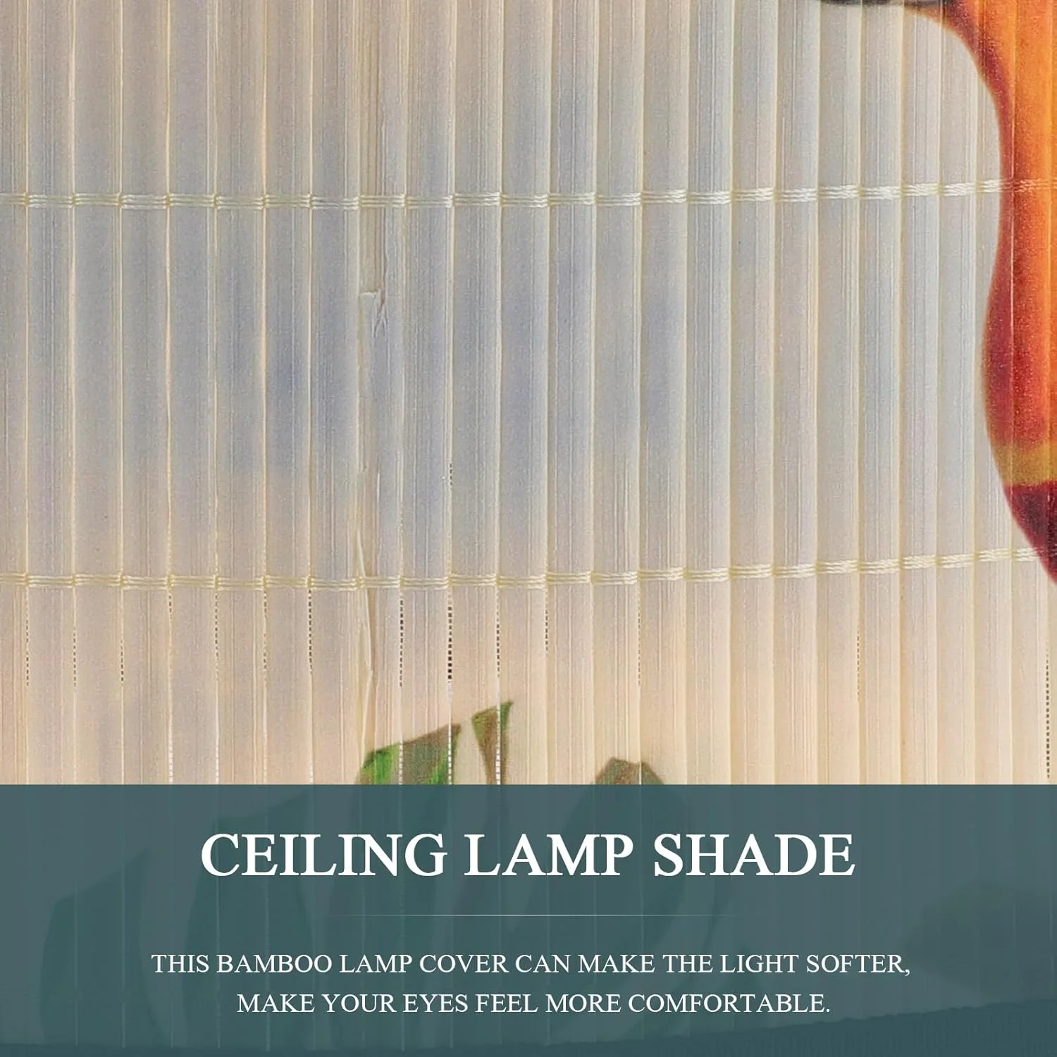 آباژور بامبو Lurrose: آباژور استوانه ای - گیره روی لوستر برای چراغ رومیزی، 30X30 سانتی متر