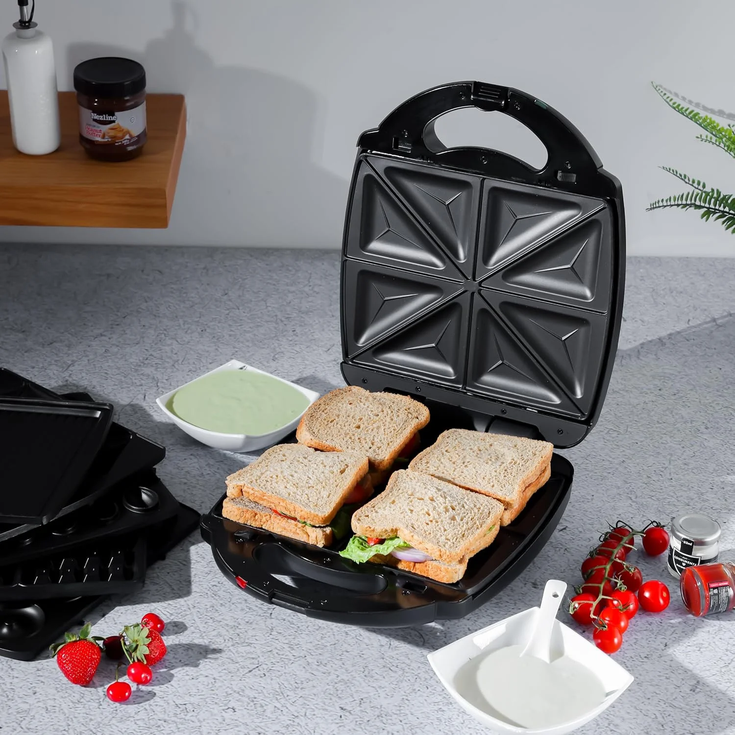 دستگاه اسنک ساز 6 در 1 Geepas مدل GSM36528 | ساندویچ ساز، گریل | وافل ساز، سمبوسه ساز، دونات ساز، صفحه آجیل | نچسب | 1400 وات | صفحات چندگانه جداشدنی | مشکی و نقره ای دستگاه اسنک ساز 6 در 1 Geepas مدل GSM36528 | ساندویچ ساز، گریل | وافل ساز، سمبوسه ساز، دونات ساز، صفحه آجیل | نچسب | 1400 وات | صفحات چندگانه جداشدنی | مشکی و نقره ای