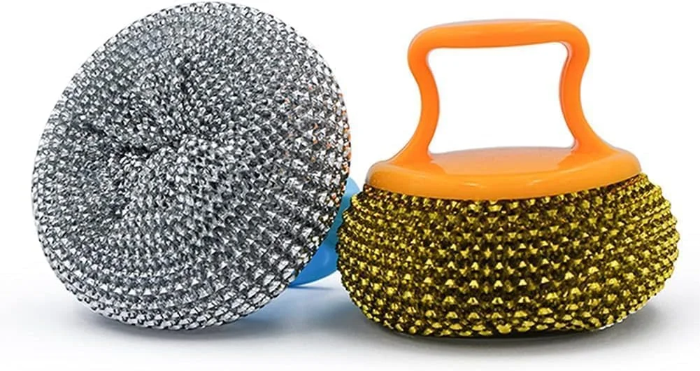 اسکاچ استیل بیسبل با دسته، مجموعه اسفنج تمیز کننده آشپزخانه، 2 عددی، سیاه و سفید، BB2973 اسکاچ استیل بیسبل با دسته، مجموعه اسفنج تمیز کننده آشپزخانه، 2 عددی، سیاه و سفید، BB2973