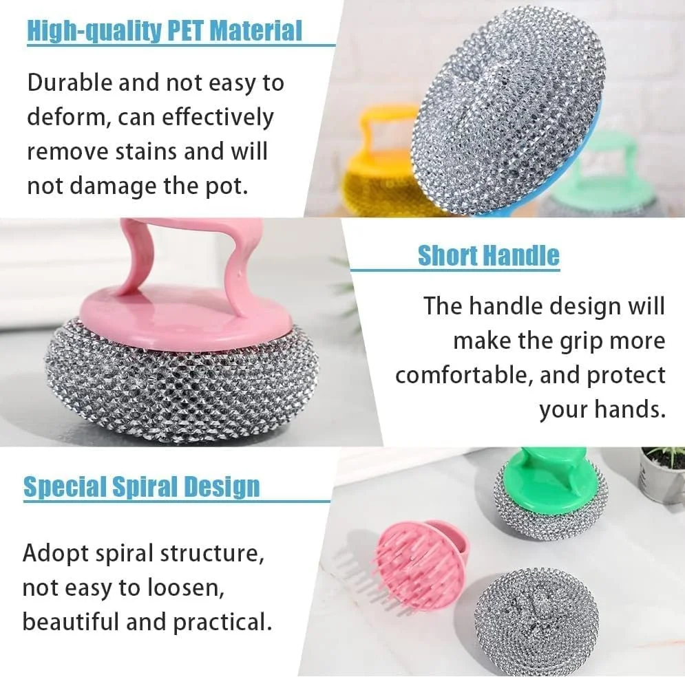 اسکاچ استیل بیسبل با دسته، مجموعه اسفنج تمیز کننده آشپزخانه، 2 عددی، سیاه و سفید، BB2973 اسکاچ استیل بیسبل با دسته، مجموعه اسفنج تمیز کننده آشپزخانه، 2 عددی، سیاه و سفید، BB2973