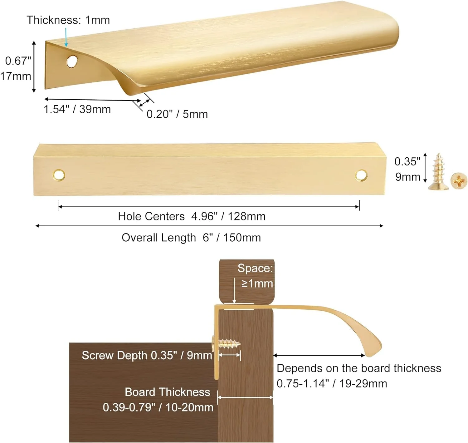 دستگیره کابینت 8 عددی، دستگیره لبه انگشتی مشکی، دستگیره های آلومینیومی پشتی، دستگیره های مدرن برای درب اتاق آشپزخانه 150 میلی متر (طلایی - 8 عدد) دستگیره کابینت 8 عددی، دستگیره لبه انگشتی مشکی، دستگیره های آلومینیومی پشتی، دستگیره های مدرن برای درب اتاق آشپزخانه 150 میلی متر (طلایی - 8 عدد)