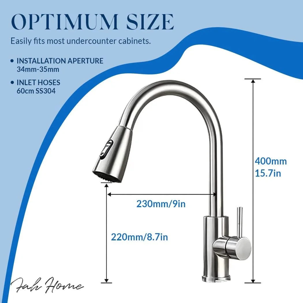 شیر آشپزخانه CLaLoc با اسپری کشویی نیکل برس خورده، شیر آشپزخانه با 3 حالت آب برای سینک، شیرآلات آشپزخانه تک دسته با قوس بلند استیل ضد زنگ شیر آشپزخانه CLaLoc با اسپری کشویی نیکل برس خورده، شیر آشپزخانه با 3 حالت آب برای سینک، شیرآلات آشپزخانه تک دسته با قوس بلند استیل ضد زنگ