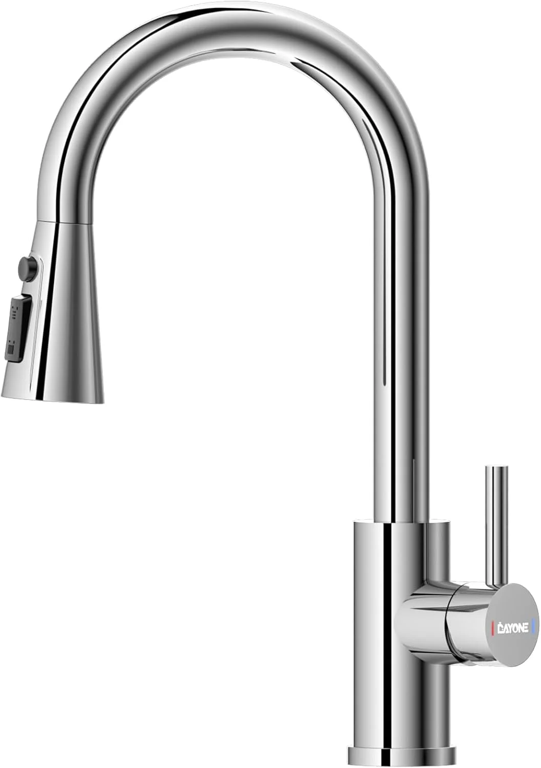 شیر آشپزخانه کروم DAYONE با اسپری کشویی، شیر مخلوط کن آشپزخانه تک دسته با 3 حالت آب، شیرآلات آشپزخانه استیل ضد زنگ