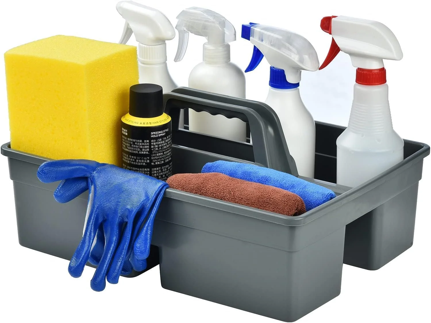 سبد حمل لوازم نظافت ایکو کر با دسته - سازمان دهنده محصولات نظافتی، جعبه ابزار نظافت آشپزخانه و سبد سینی حمل مواد شوینده - بزرگ 38 * 33 * 11.5 سانتی متر (خاکستری) سبد حمل لوازم نظافت ایکو کر با دسته - سازمان دهنده محصولات نظافتی، جعبه ابزار نظافت آشپزخانه و سبد سینی حمل مواد شوینده - بزرگ 38 * 33 * 11.5 سانتی متر (خاکستری)