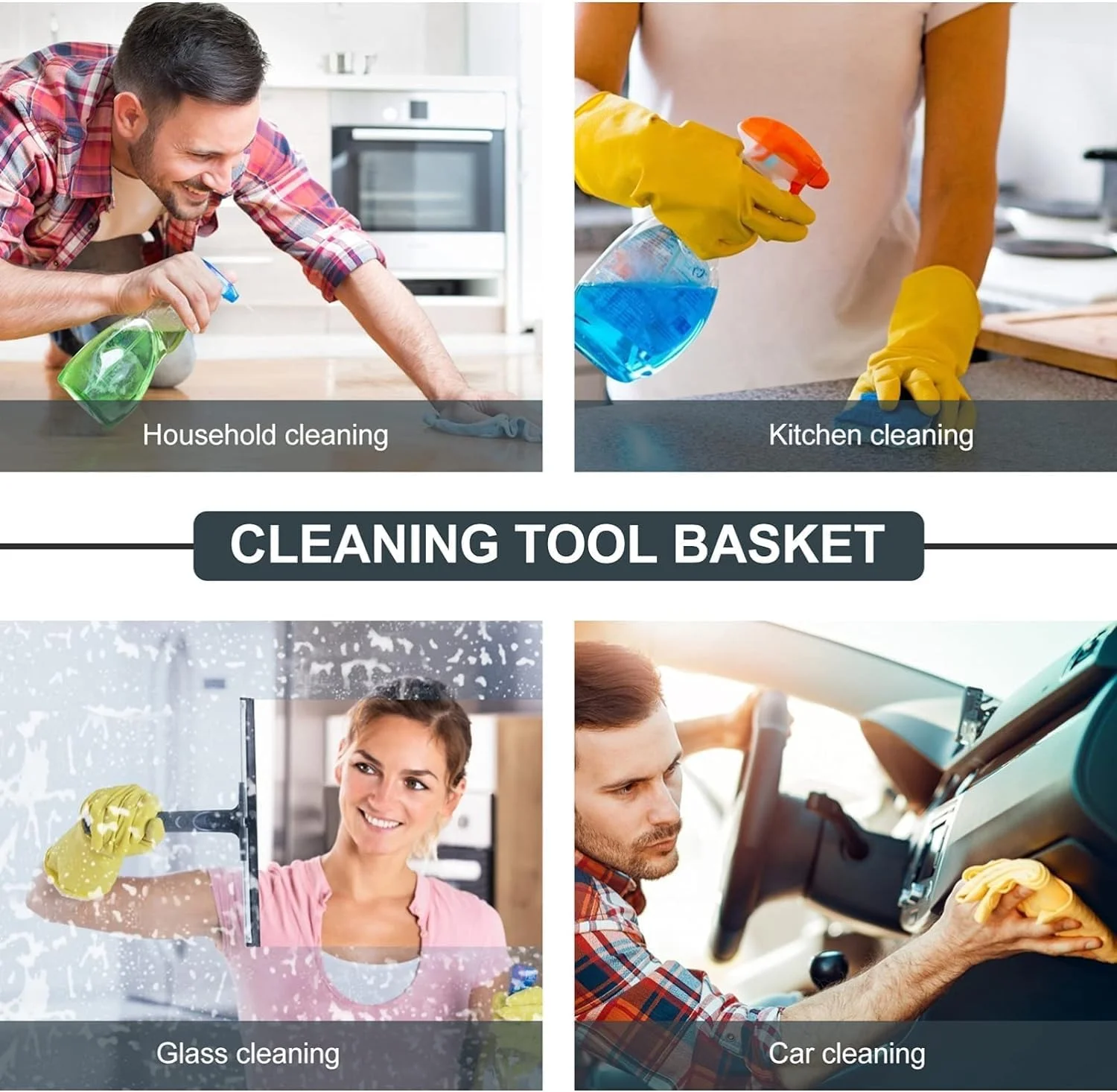 سبد حمل لوازم نظافت ایکو کر با دسته - سازمان دهنده محصولات نظافتی، جعبه ابزار نظافت آشپزخانه و سبد سینی حمل مواد شوینده - بزرگ 38 * 33 * 11.5 سانتی متر (خاکستری) سبد حمل لوازم نظافت ایکو کر با دسته - سازمان دهنده محصولات نظافتی، جعبه ابزار نظافت آشپزخانه و سبد سینی حمل مواد شوینده - بزرگ 38 * 33 * 11.5 سانتی متر (خاکستری)