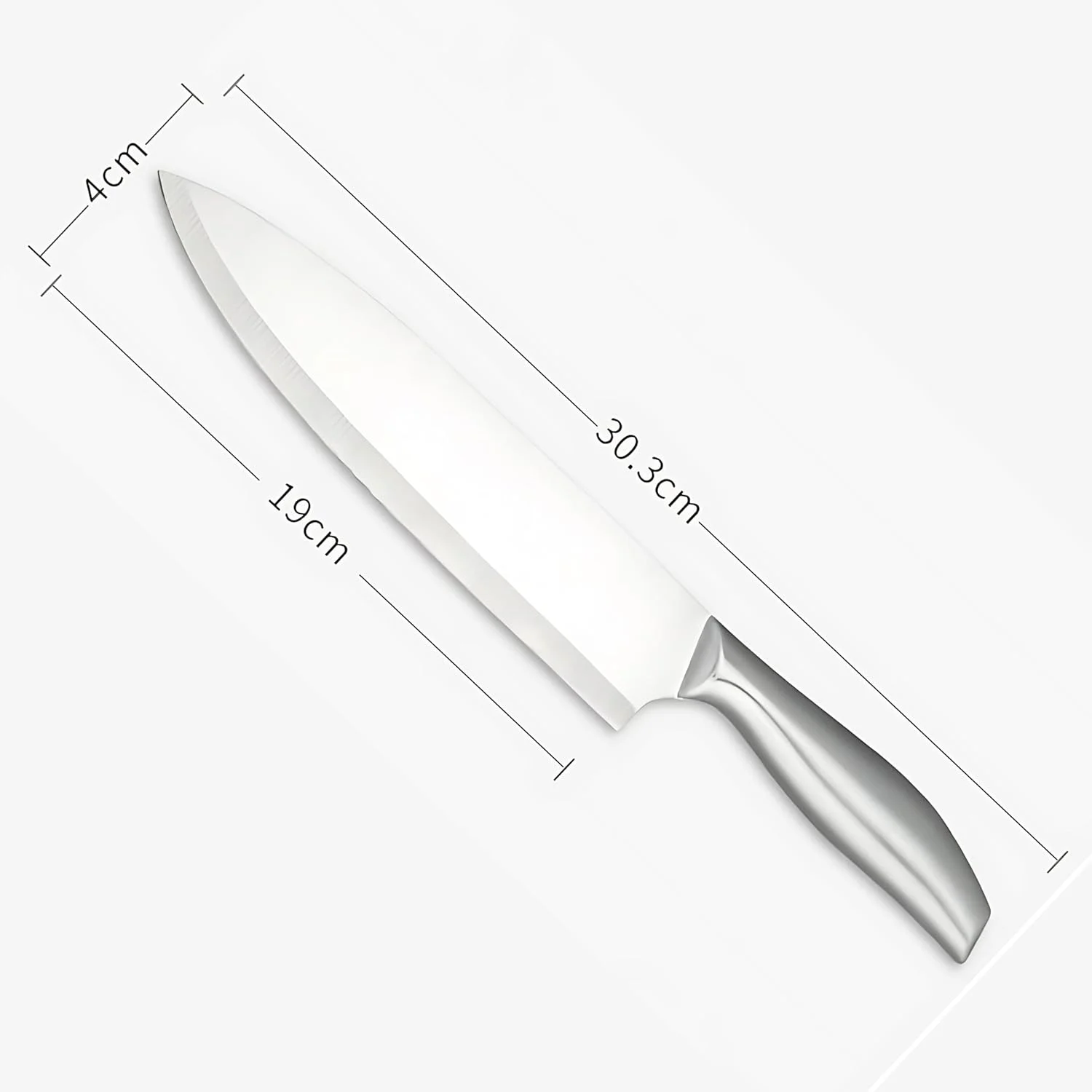 ای سی وی وی® [2 عدد] چاقوی آشپز با دسته استیل - چاقوی تیز آشپزخانه با تیغه استیل ضد زنگ برای برش ماهی | برش گوشت | مناسب برای خانه و رستوران