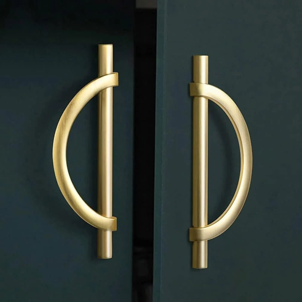 دستگیره کابینت طلایی برس خورده، دستگیره کشو، دستگیره های کمد به شکل نیمه ماه طلایی، دستگیره های درب کمد عتیقه، 4 عدد 128 میلی متر دستگیره کابینت طلایی برس خورده، دستگیره کشو، دستگیره های کمد به شکل نیمه ماه طلایی، دستگیره های درب کمد عتیقه، 4 عدد 128 میلی متر