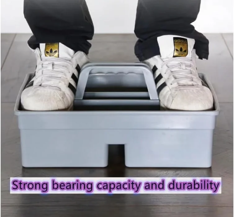 سبد حمل لوازم نظافت ایکو کر با دسته - سازمان دهنده محصولات تمیز کننده، جعبه ابزار نظافت آشپزخانه و سبد سینی حمل مواد شوینده - بزرگ 38 * 33 * 11.5 سانتی متر (خاکستری)