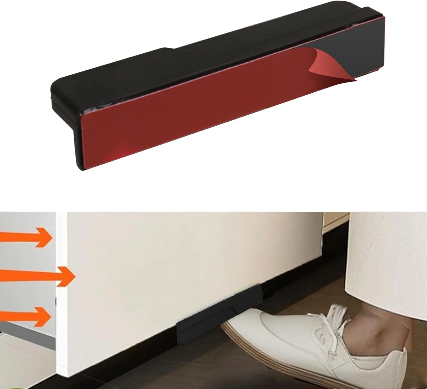 دستگیره کابینت چسبی EWEIS بسته 2 عددی، کشنده پایی برای کشوی کابینت زباله، کشنده کابینت بدون دست برای آشپزخانه و حمام، کشنده پایی کابینت 4.72 اینچی برای کشو برای استفاده در خانه و محل کار (مشکی مات)