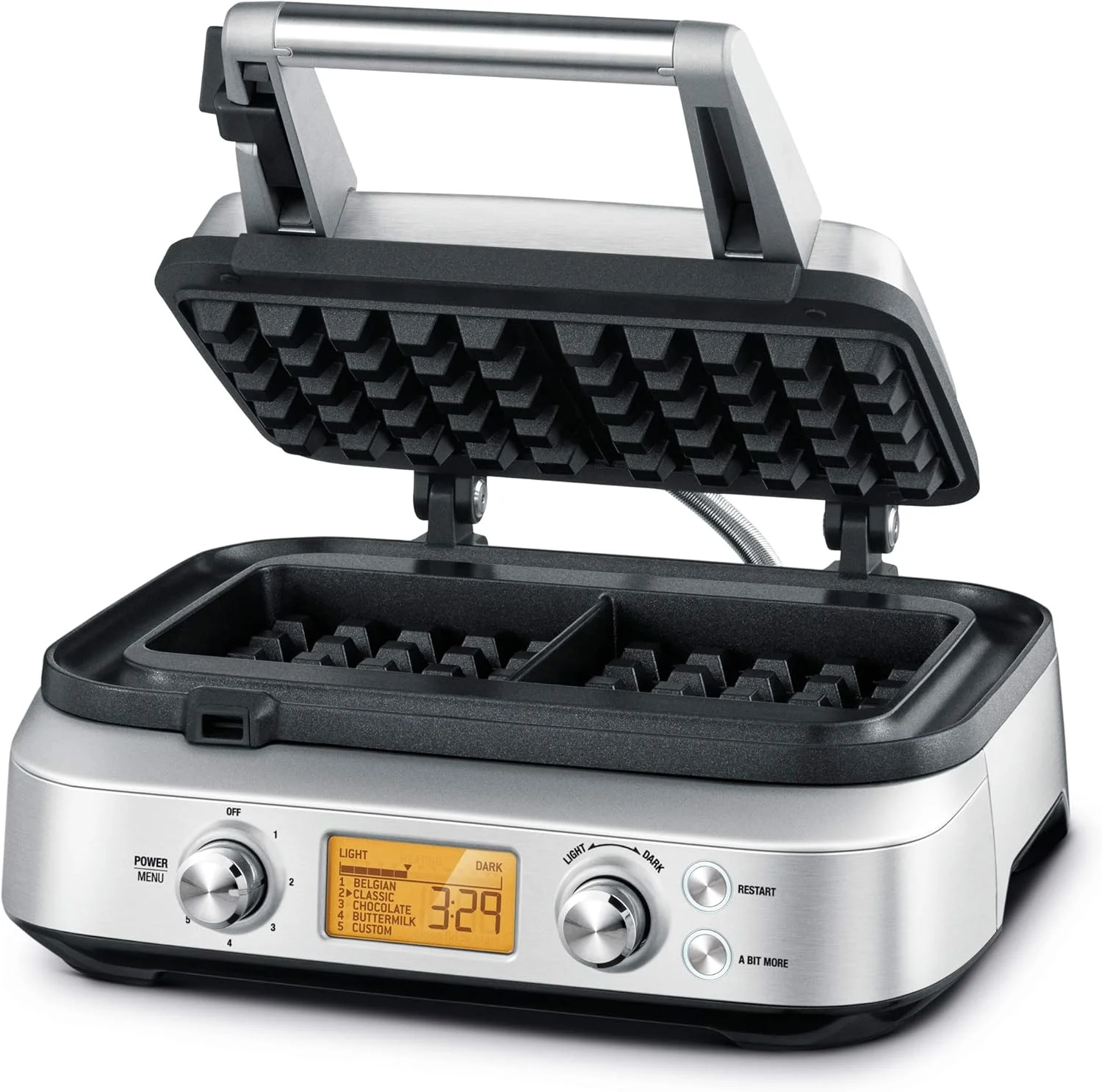 دستگاه وافل ساز هوشمند Sage - مدل حرفه ای بلژیکی با سطح نچسب و 12 تنظیمات برشته شدن - نسخه امارات دستگاه وافل ساز هوشمند Sage - مدل حرفه ای بلژیکی با سطح نچسب و 12 تنظیمات برشته شدن - نسخه امارات