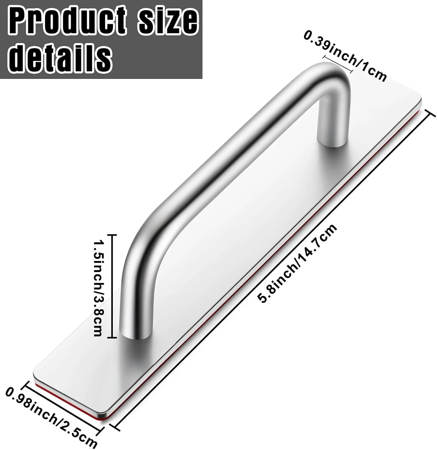 دستگیره کشویی فانروس، 4 عددی، مناسب کابینت آشپزخانه (نقره ای، آلیاژ آلومینیوم، تقریبا 14.7x2.5 سانتی متر)