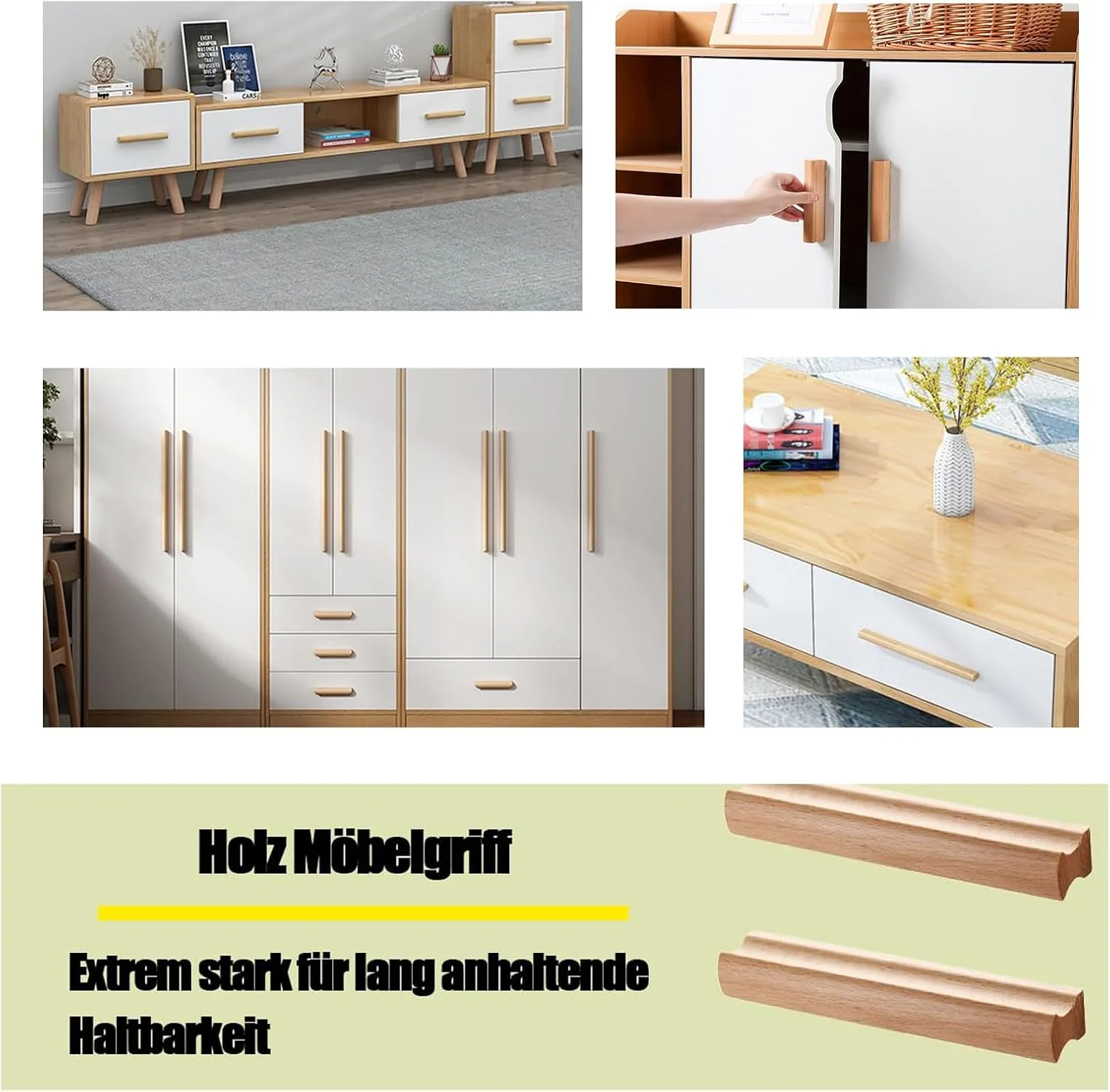 دستگیره چوبی، 6 عدد دستگیره 64 میلی متری برای کابینت آشپزخانه، کابینت کنار تخت، حمام، دفاتر - دستگیره های مدرن کشو دستگیره چوبی، 6 عدد دستگیره 64 میلی متری برای کابینت آشپزخانه، کابینت کنار تخت، حمام، دفاتر - دستگیره های مدرن کشو