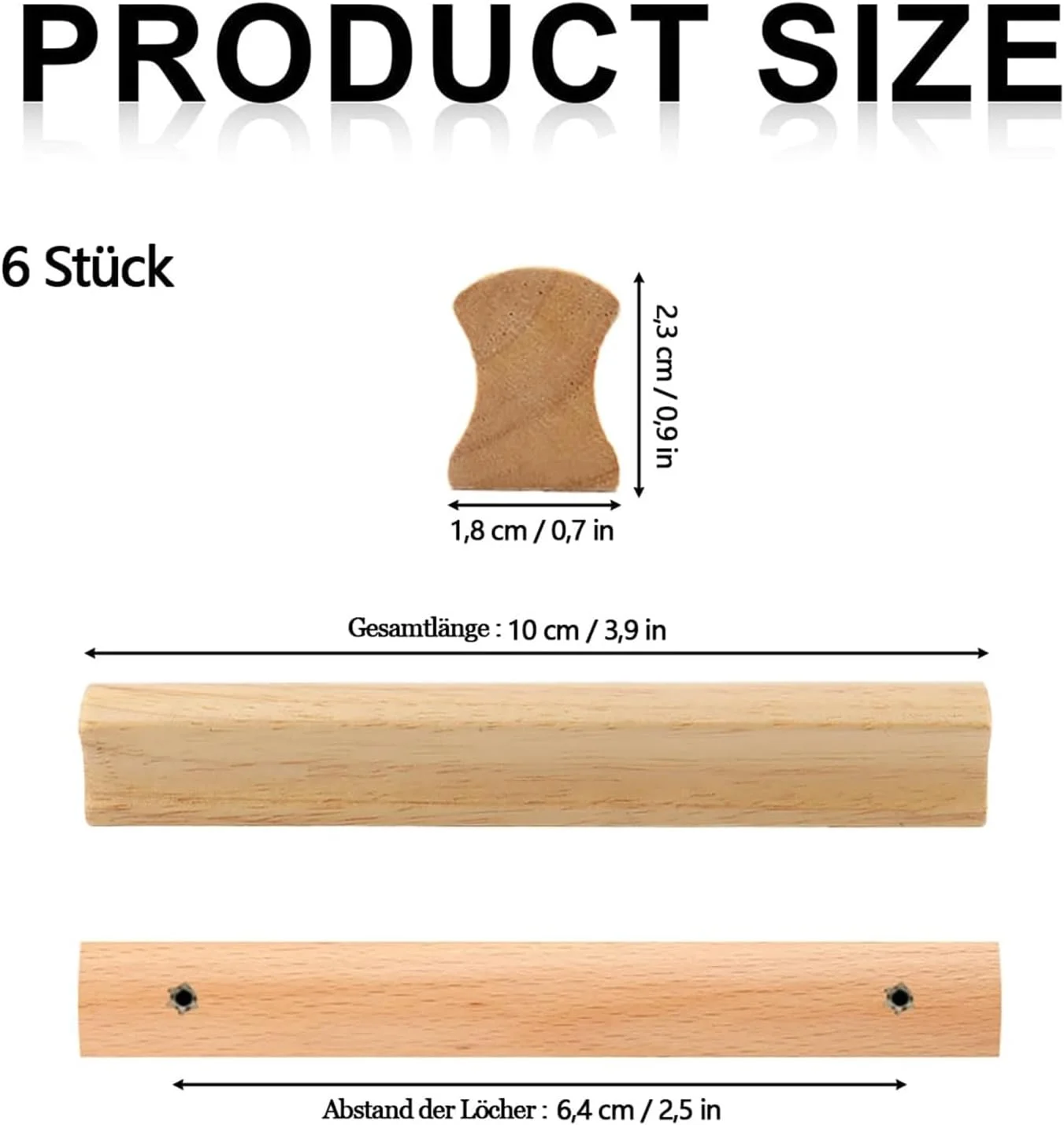 دستگیره چوبی، 6 عدد دستگیره 64 میلی متری برای کابینت آشپزخانه، کابینت کنار تخت، حمام، دفاتر - دستگیره های مدرن کشو دستگیره چوبی، 6 عدد دستگیره 64 میلی متری برای کابینت آشپزخانه، کابینت کنار تخت، حمام، دفاتر - دستگیره های مدرن کشو