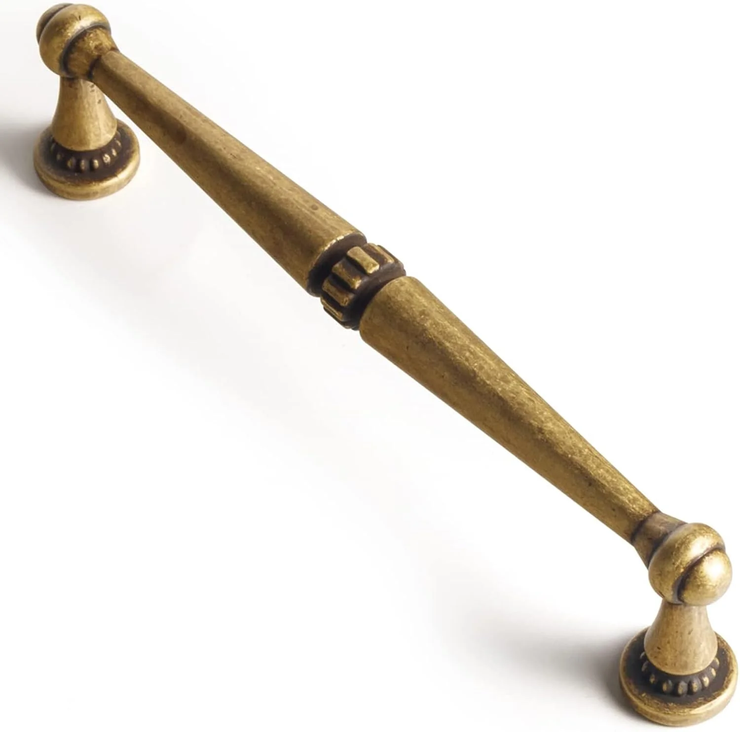 دستگیره کابینت برنجی عتیقه Goo-Ki، بسته 6 عددی، 7.56 اینچ (192 میلی متر) فاصله مرکز تا مرکز، آلیاژ روی جامد، دستگیره میله ای برنزی رترو، سخت افزار آشپزخانه برای کمد، کشو، کمد لباس، مبلمان کابینت، 066GT-192