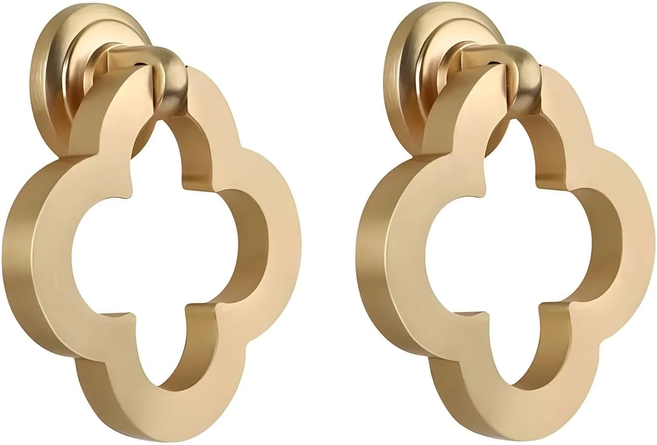 دستگیره های آلیاژی Joyzzz، بسته 6 عددی دستگیره آلیاژی برنزی رنگ طلایی طرح شبدر 4 برگ، دستگیره های کشو کمد آشپزخانه، دستگیره کمد لباس، بسته 6 عددی دستگیره کمد برای درها، کشوها، کابینت ها، کمدها