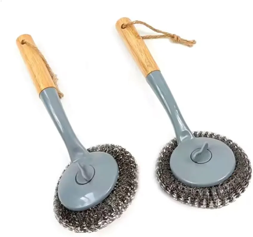 توپ تمیز کننده آشپزخانه برس سیم ظرفشویی استیل با دسته | برس تمیز کننده چند منظوره استیل ZAZ با دسته بلند، توپ تمیز کننده آشپزخانه برس سیم ظرفشویی، بادوام توپ تمیز کننده آشپزخانه برس سیم ظرفشویی استیل با دسته | برس تمیز کننده چند منظوره استیل ZAZ با دسته بلند، توپ تمیز کننده آشپزخانه برس سیم ظرفشویی، بادوام