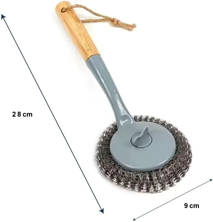 توپ تمیز کننده آشپزخانه برس سیم ظرفشویی استیل با دسته | برس تمیز کننده چند منظوره استیل ZAZ با دسته بلند، توپ تمیز کننده آشپزخانه برس سیم ظرفشویی، بادوام توپ تمیز کننده آشپزخانه برس سیم ظرفشویی استیل با دسته | برس تمیز کننده چند منظوره استیل ZAZ با دسته بلند، توپ تمیز کننده آشپزخانه برس سیم ظرفشویی، بادوام