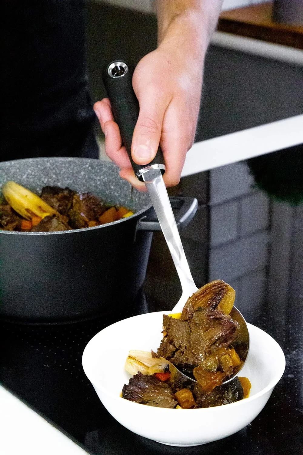 قاشق آشپزی استیل ضد زنگ با دسته نرم KitchenCraft MasterClass