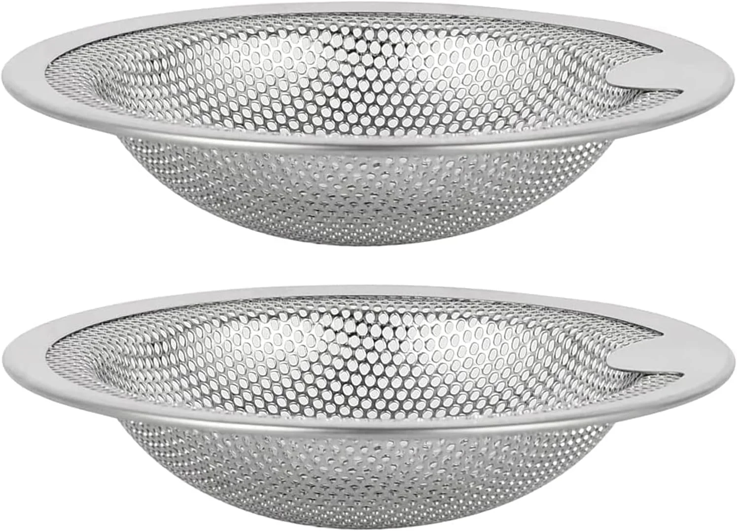 صافی سینک توری، 2 عدد صافی تخلیه سینک استیل ضد زنگ با دسته، فیلتر سینک گیرنده مو جلوگیری از گرفتگی برای حمام آشپزخانه، قطر داخلی 7.5 سانتی متر، سایز بزرگ