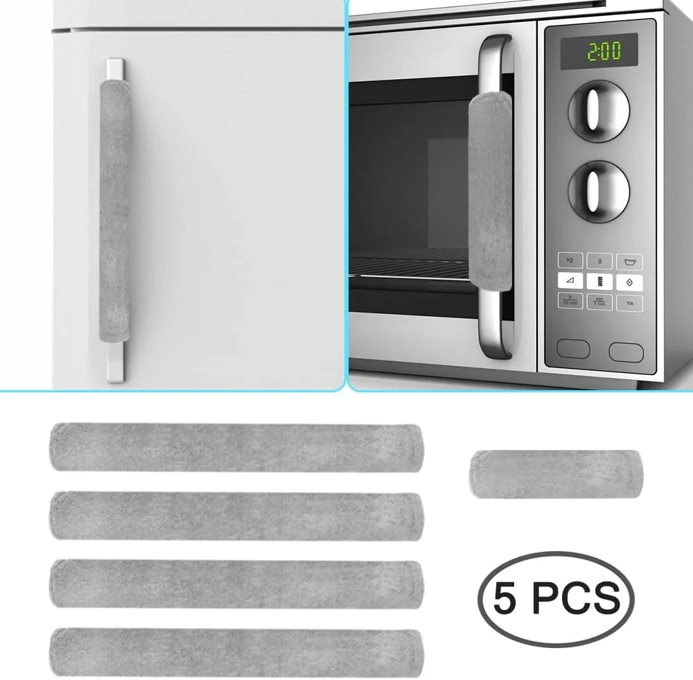 کاور دسته درب یخچال lyfLux، بسته 5 عددی، کاور دسته لوازم آشپزخانه قابل شستشو، محافظ ضد لغزش برای یخچال، فر، مایکروویو و ماشین ظرفشویی، جلوگیری از لکه مایعات و اثر انگشت (خاکستری) کاور دسته درب یخچال lyfLux، بسته 5 عددی، کاور دسته لوازم آشپزخانه قابل شستشو، محافظ ضد لغزش برای یخچال، فر، مایکروویو و ماشین ظرفشویی، جلوگیری از لکه مایعات و اثر انگشت (خاکستری)