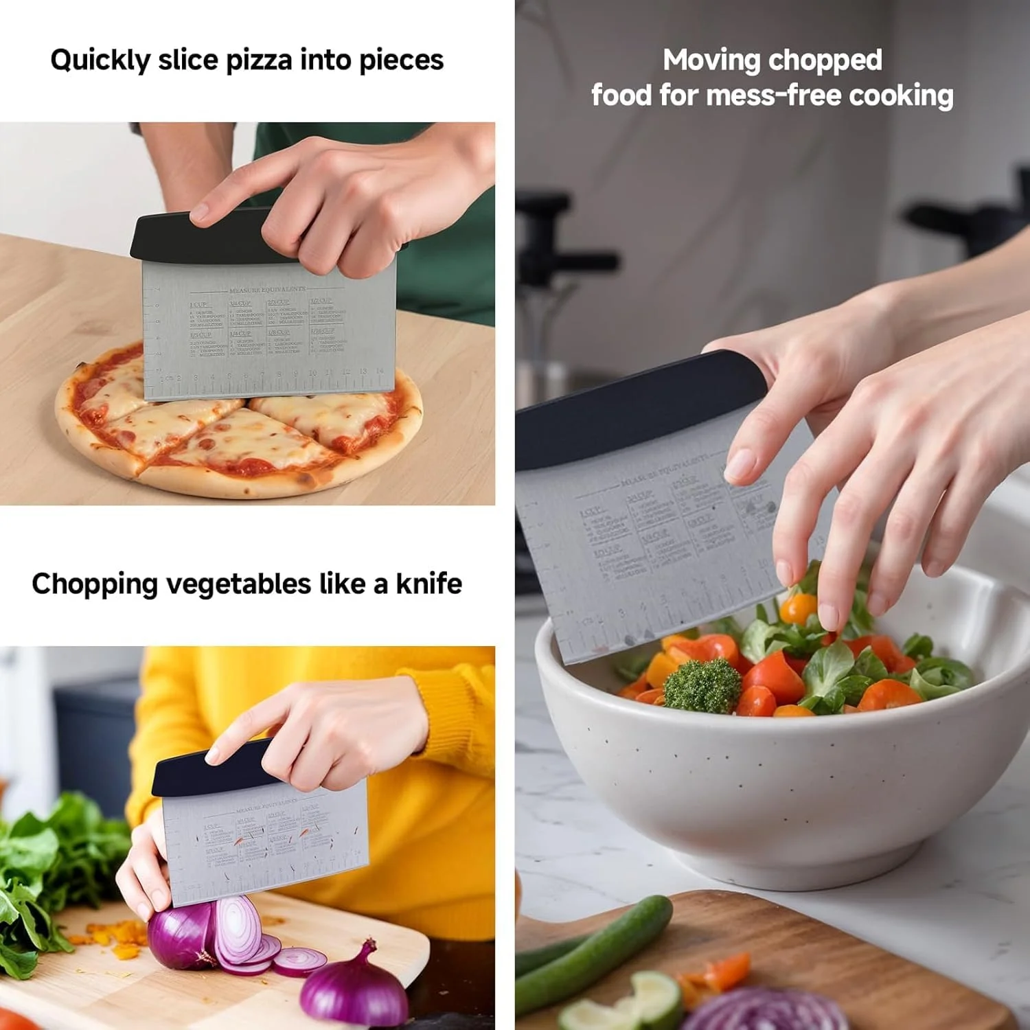 کاردک خمیر نیمکتی Lonimia، کاردک نیمکتی، کاردک خمیر، جنس استیل ضد زنگ دسته ضد لغزش ابزار نان بادوام و کاربردی قابل حمل، مناسب برای آشپزخانه و مکان های مختلف