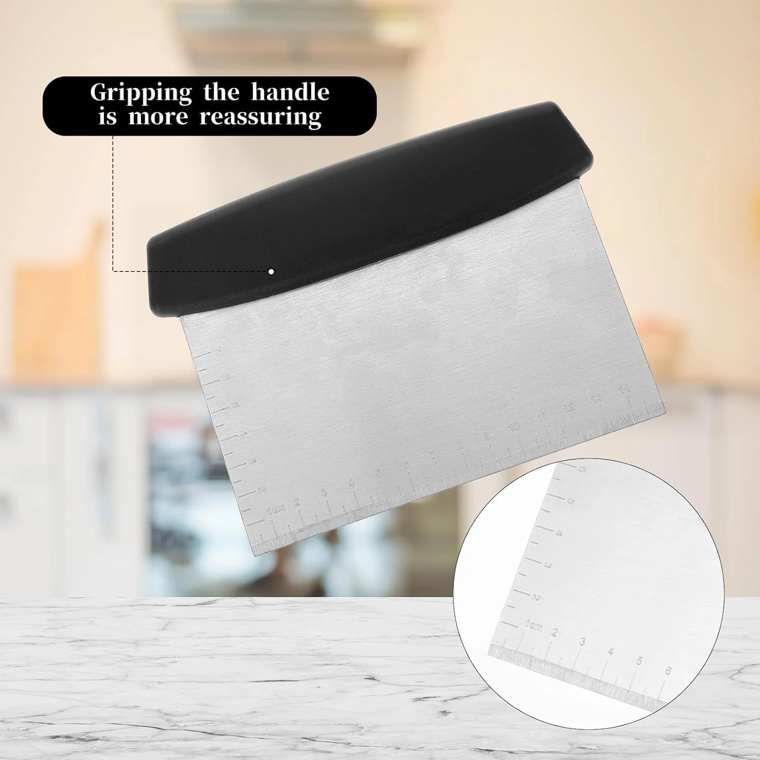 کاردک خمیر نیمکتی Lonimia، کاردک نیمکتی، کاردک خمیر، جنس استیل ضد زنگ دسته ضد لغزش ابزار نان بادوام و کاربردی قابل حمل، مناسب برای آشپزخانه و مکان های مختلف