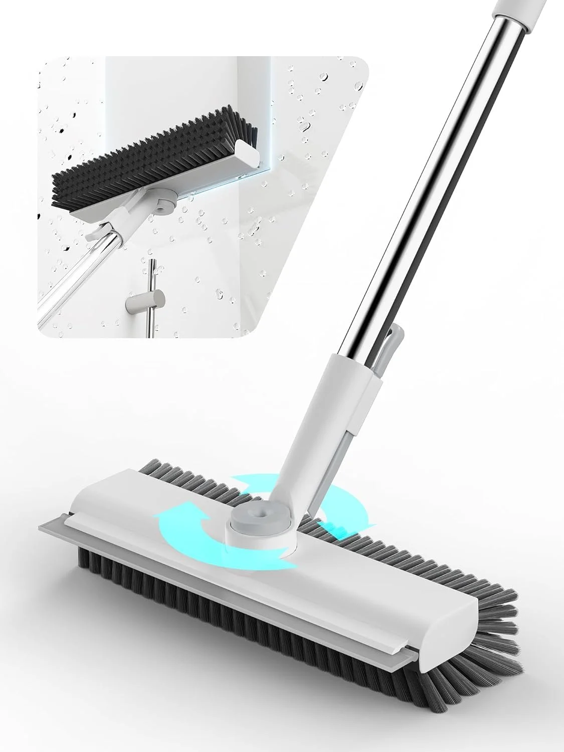 برس تمیز کننده کف با دسته بلند LKTOCAFT، برس دو طرفه با موهای زبر 3 در 1 با قابلیت چرخش 360 درجه برای تمیز کردن کاشی، دیوار، عرشه، حمام، پاسیو، گاراژ و آشپزخانه برس تمیز کننده کف با دسته بلند LKTOCAFT، برس دو طرفه با موهای زبر 3 در 1 با قابلیت چرخش 360 درجه برای تمیز کردن کاشی، دیوار، عرشه، حمام، پاسیو، گاراژ و آشپزخانه