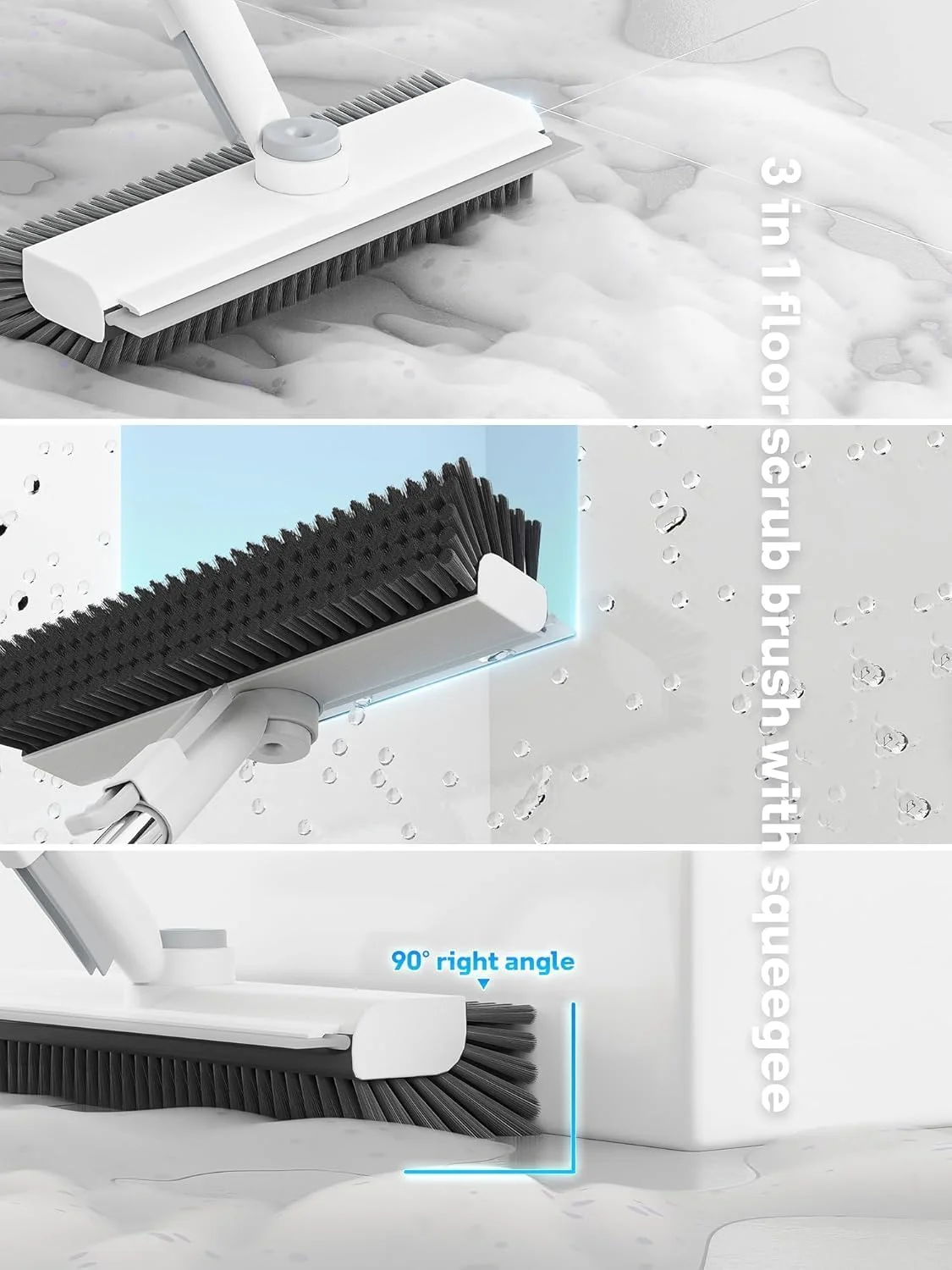 برس کف شوی دسته بلند LKTOCAFT، برس کف شوی دو طرفه با موهای زبر 3 در 1 با قابلیت چرخش 360 درجه برای تمیز کردن کاشی، دیوار، عرشه، حمام، پاسیو، گاراژ و آشپزخانه برس کف شوی دسته بلند LKTOCAFT، برس کف شوی دو طرفه با موهای زبر 3 در 1 با قابلیت چرخش 360 درجه برای تمیز کردن کاشی، دیوار، عرشه، حمام، پاسیو، گاراژ و آشپزخانه