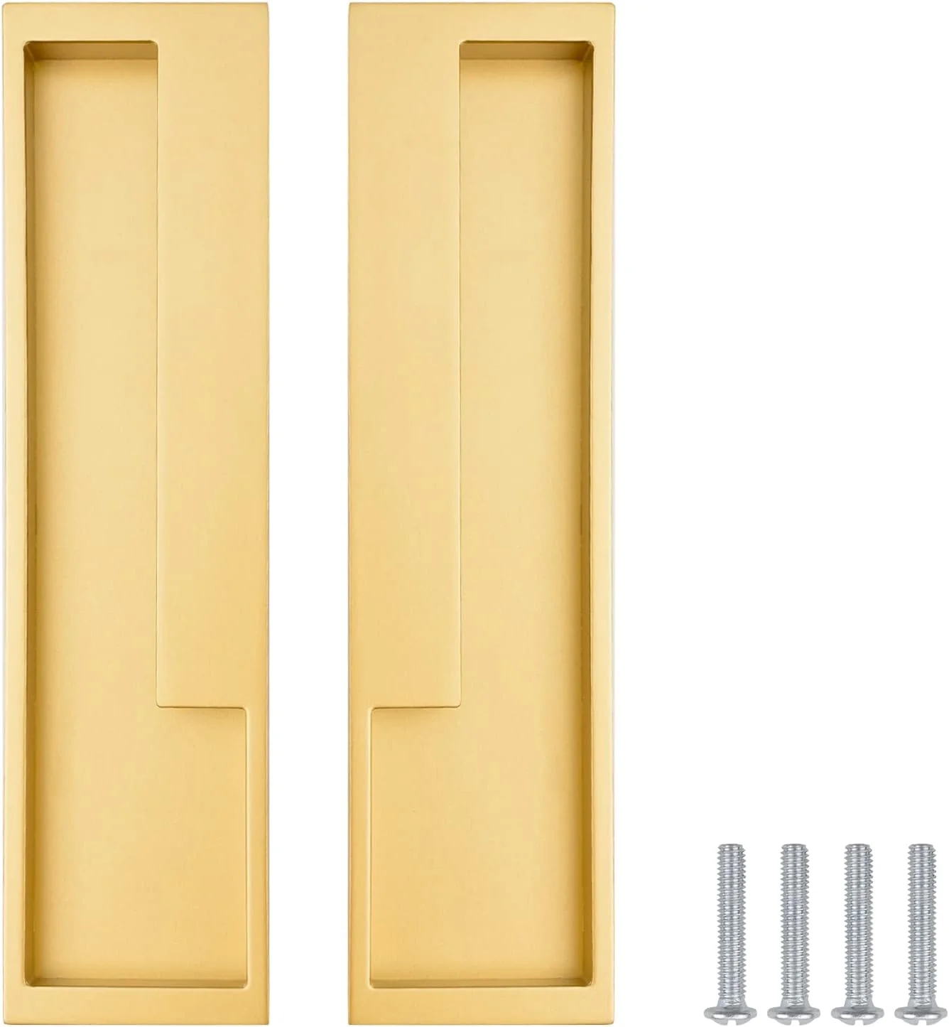 دستگیره های کششی همسطح آلیاژ آلومینیوم MOROBOR، 2 عدد دستگیره درب کشویی توکار، دستگیره کششی درب ساده مدرن 7.95 اینچی برای کشو انبار کشویی کمد لباس/طلایی مات