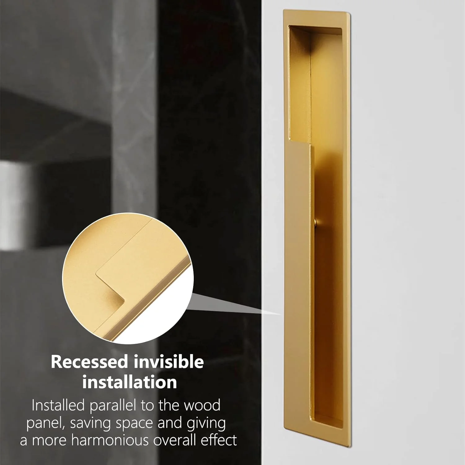 دستگیره های کششی همسطح آلیاژ آلومینیوم MOROBOR، 2 عدد دستگیره درب کشویی توکار، دستگیره کششی درب ساده مدرن 7.95 اینچی برای کشو انبار کشویی کمد لباس/طلایی مات دستگیره های کششی همسطح آلیاژ آلومینیوم MOROBOR، 2 عدد دستگیره درب کشویی توکار، دستگیره کششی درب ساده مدرن 7.95 اینچی برای کشو انبار کشویی کمد لباس/طلایی مات