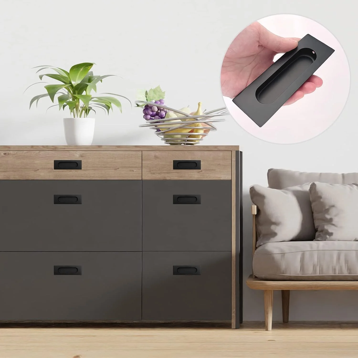 دستگیره های درب کشویی POXIAOER، دستگیره های توکار برای دستگیره کشویی درب کابینت آشپزخانه