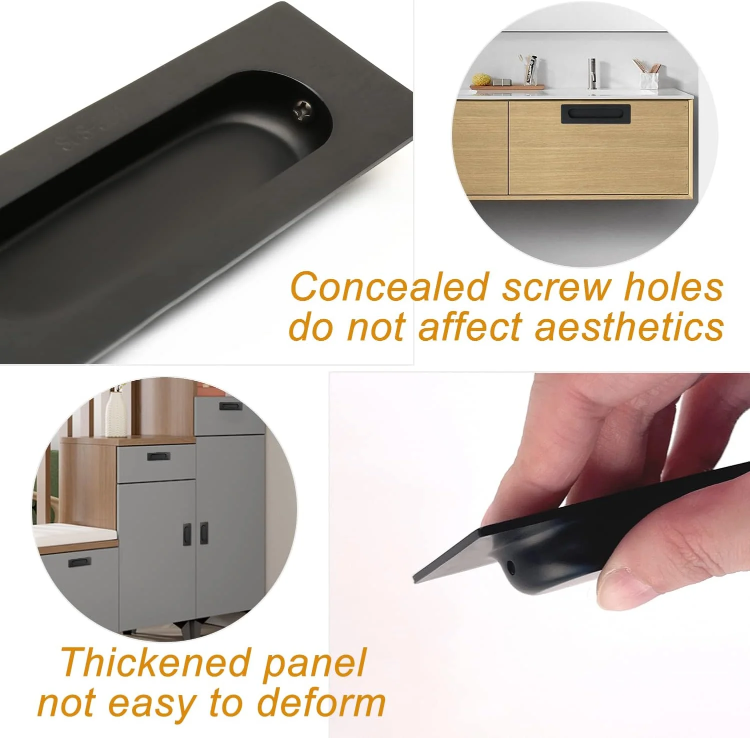 دستگیره های درب کشویی POXIAOER، دستگیره های توکار برای دستگیره کشویی درب کابینت آشپزخانه