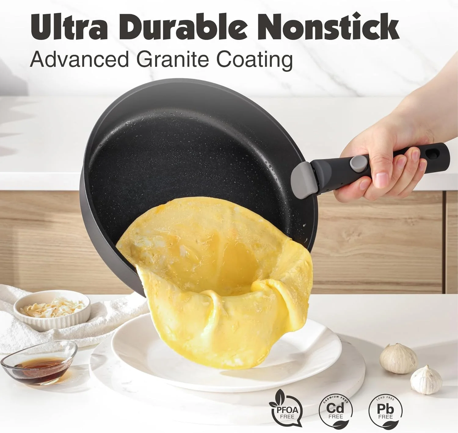 ست 24 پارچه قابلمه و تابه SENSARTE، ظروف نچسب با دسته جداشدنی، ست ظروف آشپزی القایی با دسته جداشدنی، نچسب سالم مناسب RV، قابل شستشو در ماشین ظرفشویی و استفاده در فر (مشکی) ست 24 پارچه قابلمه و تابه SENSARTE، ظروف نچسب با دسته جداشدنی، ست ظروف آشپزی القایی با دسته جداشدنی، نچسب سالم مناسب RV، قابل شستشو در ماشین ظرفشویی و استفاده در فر (مشکی)