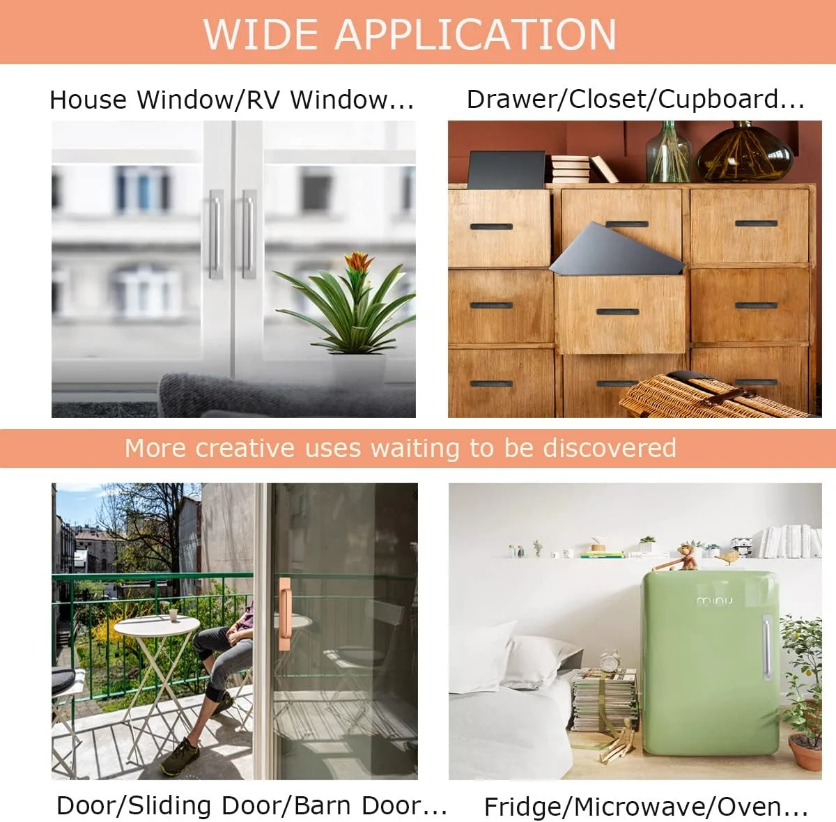 دستگیره کشو، کمد، کابینت و درب مدل Skyscraper چسبی فوری 2 عددی (106 میلی متر، مشکی)