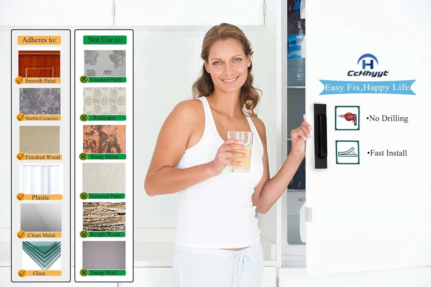 دستگیره کشو، کمد، کابینت و درب مدل Skyscraper چسبی فوری 2 عددی (106 میلی متر، مشکی)