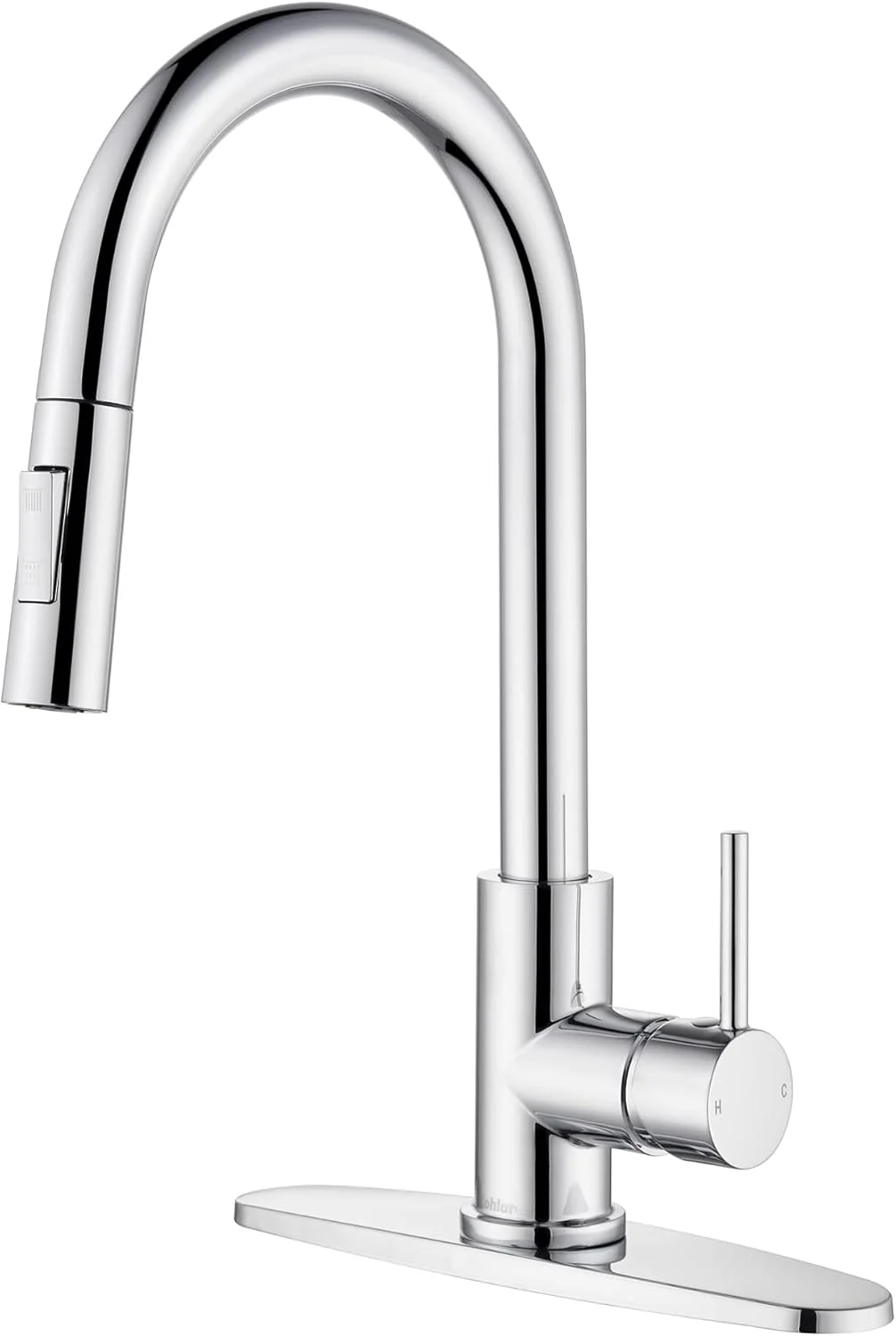 شیرآلات آشپزخانه کروم Tohlar با اسپری کشویی، شیر سینک آشپزخانه تک دستگیره، شیر آشپزخانه استیل مدرن با صفحه روکش