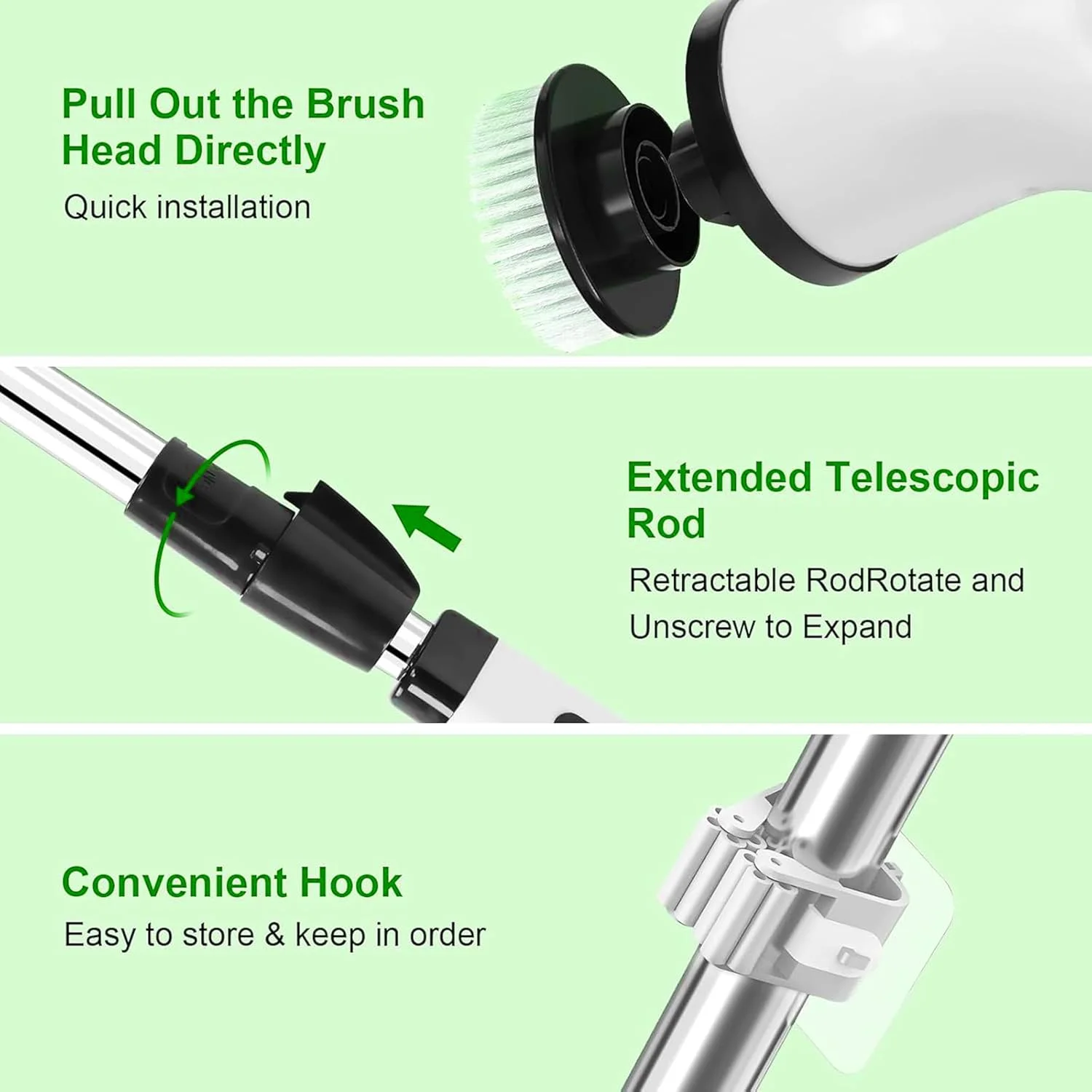 برس چرخشی برقی شارژی توشیونیکس، برس تمیز کننده چرخشی قابل شارژ با 9 سری قابل تعویض، دسته قابل تنظیم، مناسب حمام، آشپزخانه، کف، کاشی، وان، خودرو، 3 سرعت قابل تنظیم برس چرخشی برقی شارژی توشیونیکس، برس تمیز کننده چرخشی قابل شارژ با 9 سری قابل تعویض، دسته قابل تنظیم، مناسب حمام، آشپزخانه، کف، کاشی، وان، خودرو، 3 سرعت قابل تنظیم