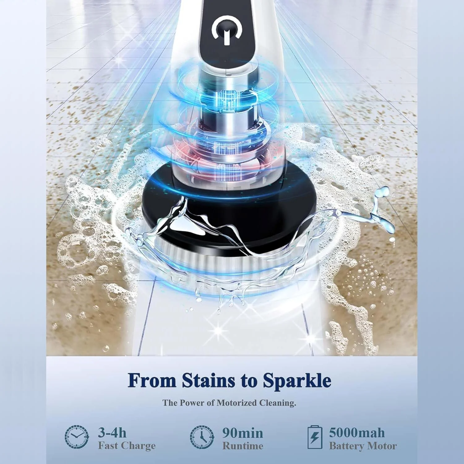 برس چرخشی برقی شارژی Toshionics، برس تمیز کننده چرخشی با 9 سری قابل تعویض، دسته قابل تنظیم، مناسب برای حمام، آشپزخانه، کف، کاشی، وان، خودرو، 3 سرعت قابل تنظیم برس چرخشی برقی شارژی Toshionics، برس تمیز کننده چرخشی با 9 سری قابل تعویض، دسته قابل تنظیم، مناسب برای حمام، آشپزخانه، کف، کاشی، وان، خودرو، 3 سرعت قابل تنظیم