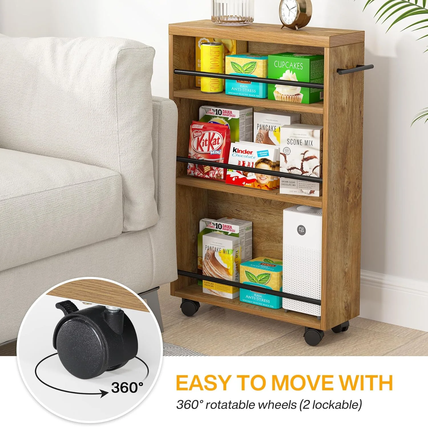 Tribesigns Slim Storage Cart, Rolling Narrow Kitchen Cart on Wheels for Small Place, 4-Tier Slide Out Slim Utility Cart Skinny Laundry Cart with Handle for Kitchen, Bathroom, Laundry (Farmhouse) Tribesigns Slim Storage Cart, Rolling Narrow Kitchen Cart on Wheels for Small Place, 4-Tier Slide Out Slim Utility Cart Skinny Laundry Cart with Handle for Kitchen, Bathroom, Laundry (Farmhouse)