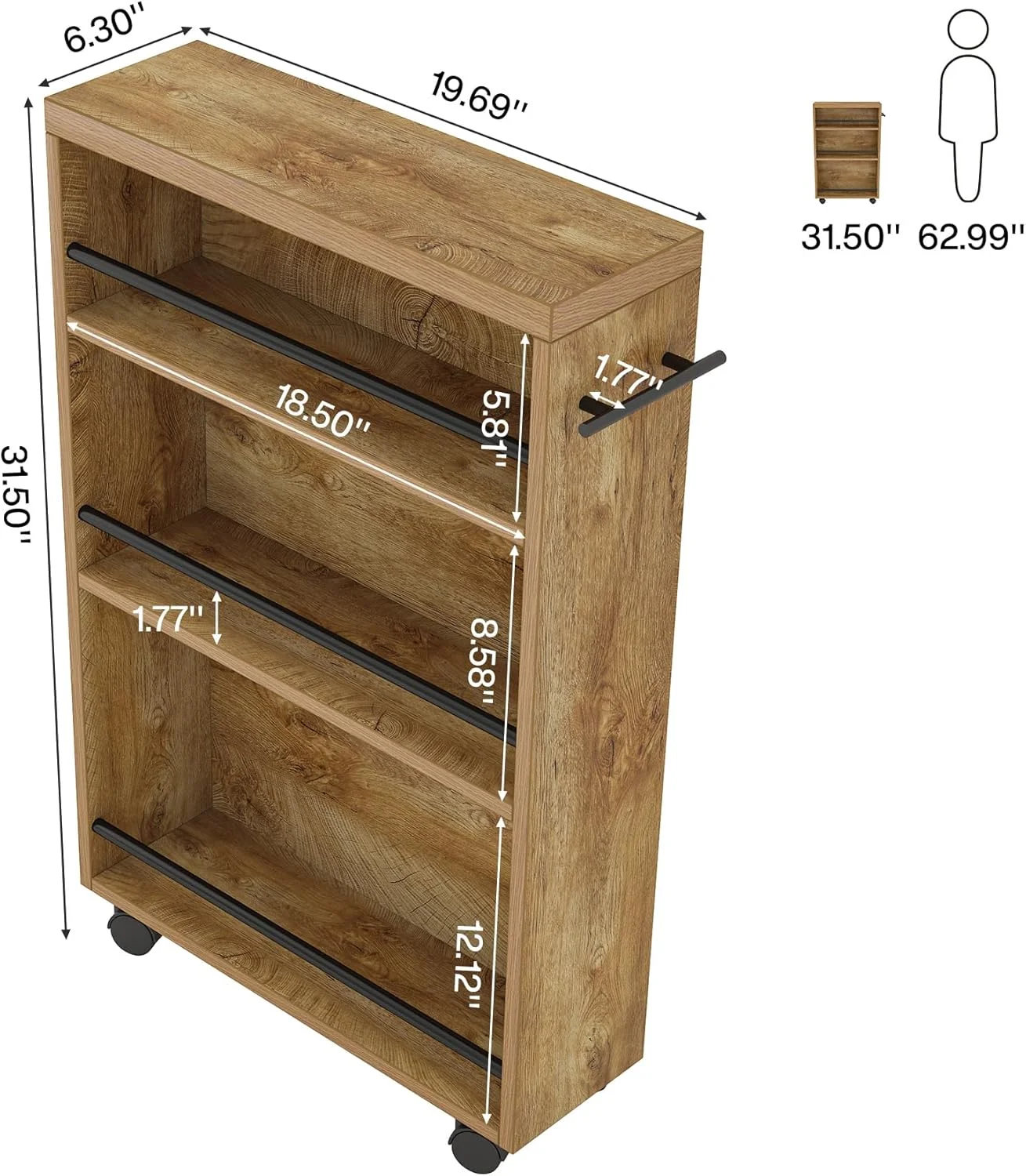 Tribesigns Slim Storage Cart, Rolling Narrow Kitchen Cart on Wheels for Small Place, 4-Tier Slide Out Slim Utility Cart Skinny Laundry Cart with Handle for Kitchen, Bathroom, Laundry (Farmhouse) Tribesigns Slim Storage Cart, Rolling Narrow Kitchen Cart on Wheels for Small Place, 4-Tier Slide Out Slim Utility Cart Skinny Laundry Cart with Handle for Kitchen, Bathroom, Laundry (Farmhouse)