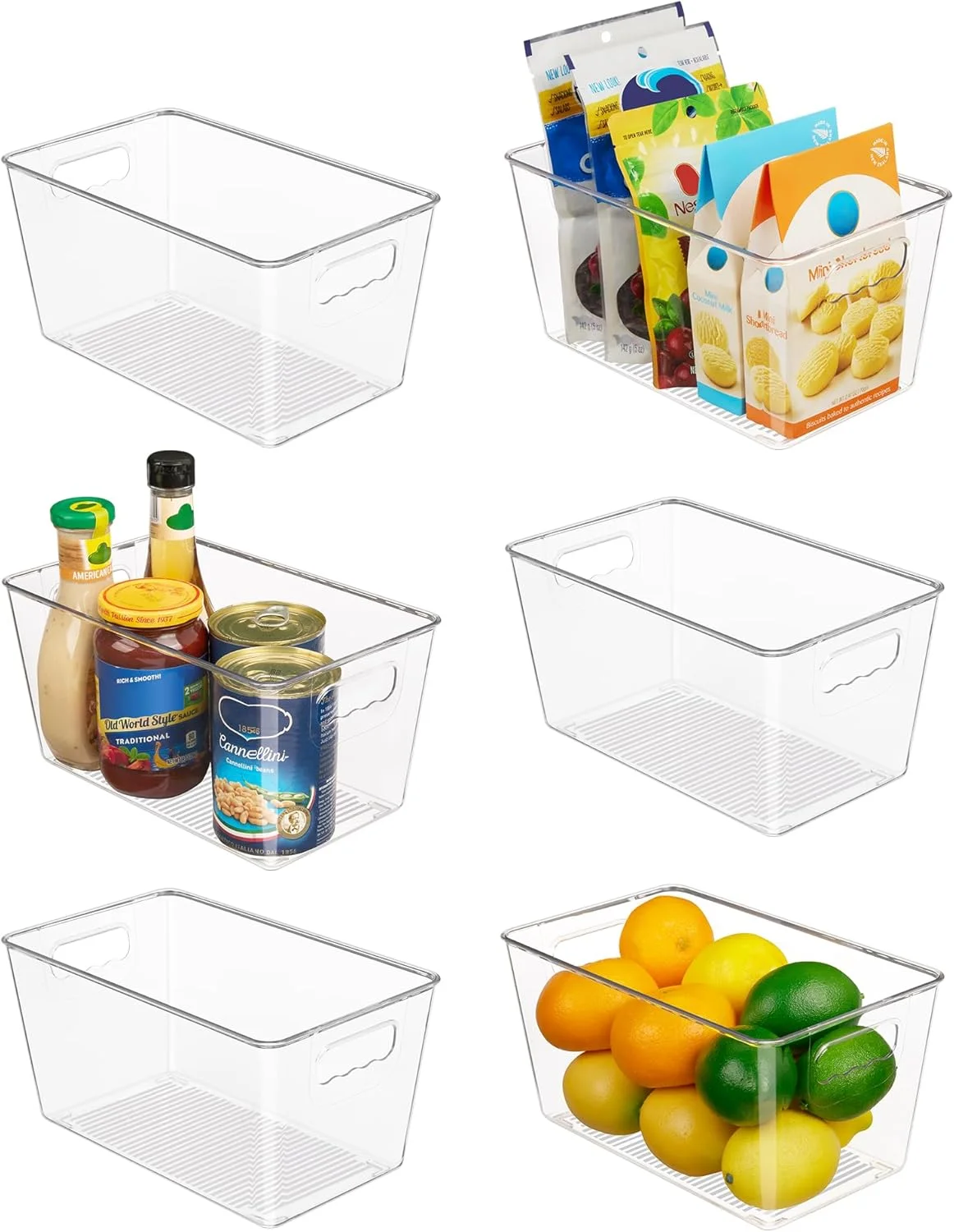 ظروف نگهداری مواد غذایی پلاستیکی شفاف Vtopmart، بسته 6 عددی، با دسته، سطل های سازمان دهنده انبار، برای یخچال، کابینت، آشپزخانه، قفسه، روی میز، سازماندهی و نگهداری فریزر، متوسط ظروف نگهداری مواد غذایی پلاستیکی شفاف Vtopmart، بسته 6 عددی، با دسته، سطل های سازمان دهنده انبار، برای یخچال، کابینت، آشپزخانه، قفسه، روی میز، سازماندهی و نگهداری فریزر، متوسط