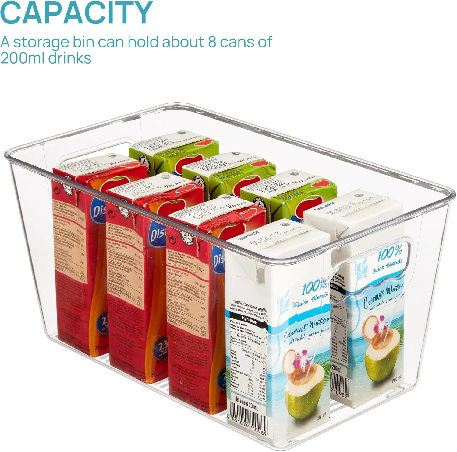 ظروف نگهداری مواد غذایی پلاستیکی شفاف Vtopmart، بسته 6 عددی، با دسته، سطل های سازمان دهنده انبار، برای یخچال، کابینت، آشپزخانه، قفسه، روی میز، سازماندهی و نگهداری فریزر، متوسط