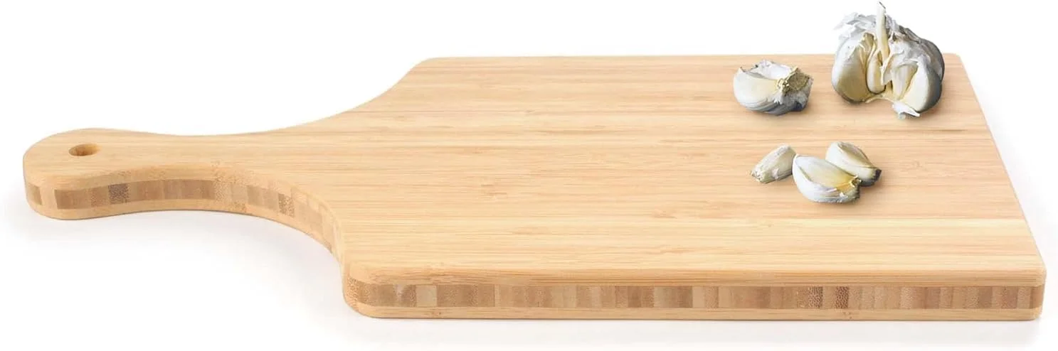 تخته برش آشپزخانه YelaJoy، تخته برش آشپزخانه با دسته، بامبو، برای گوشت، سبزیجات، میوه ها، نان (سایز 2)