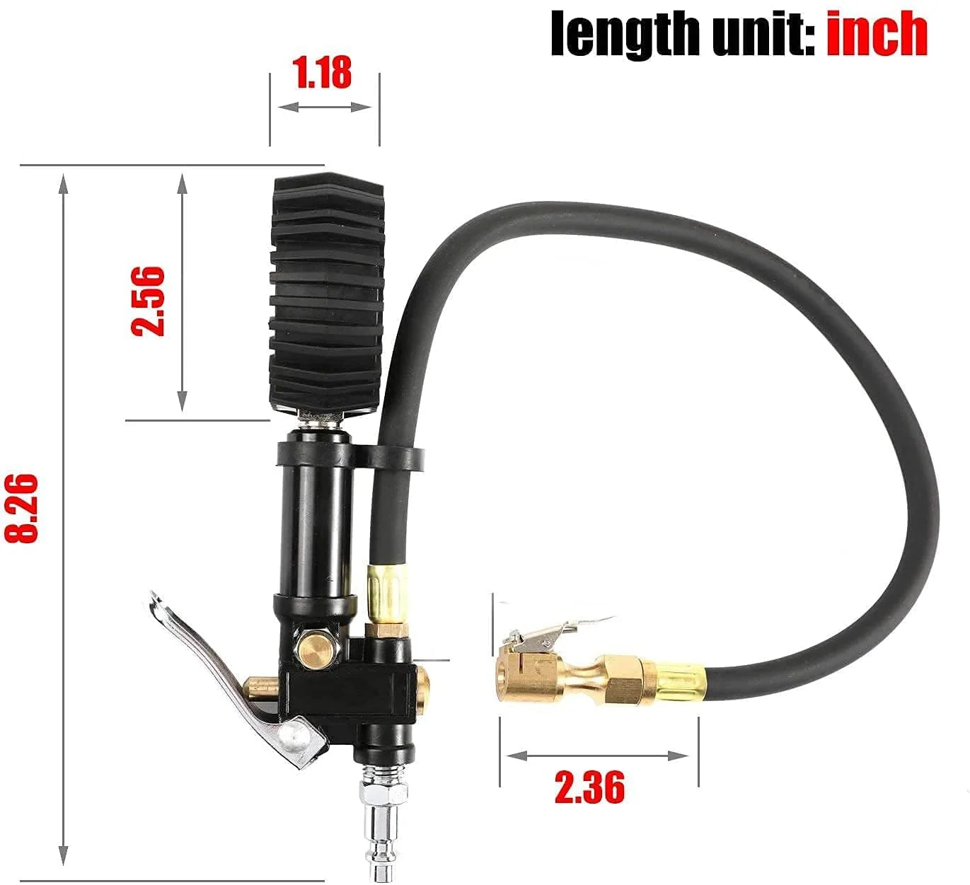 دستگاه تنظیم باد دیجیتال تایر با فشارسنج 200 PSI، اتصالات کمپرسور و شیلنگ لاستیکی و اتصال سریع با وضوح نمایشگر 0.1 دستگاه تنظیم باد دیجیتال تایر با فشارسنج 200 PSI، اتصالات کمپرسور و شیلنگ لاستیکی و اتصال سریع با وضوح نمایشگر 0.1