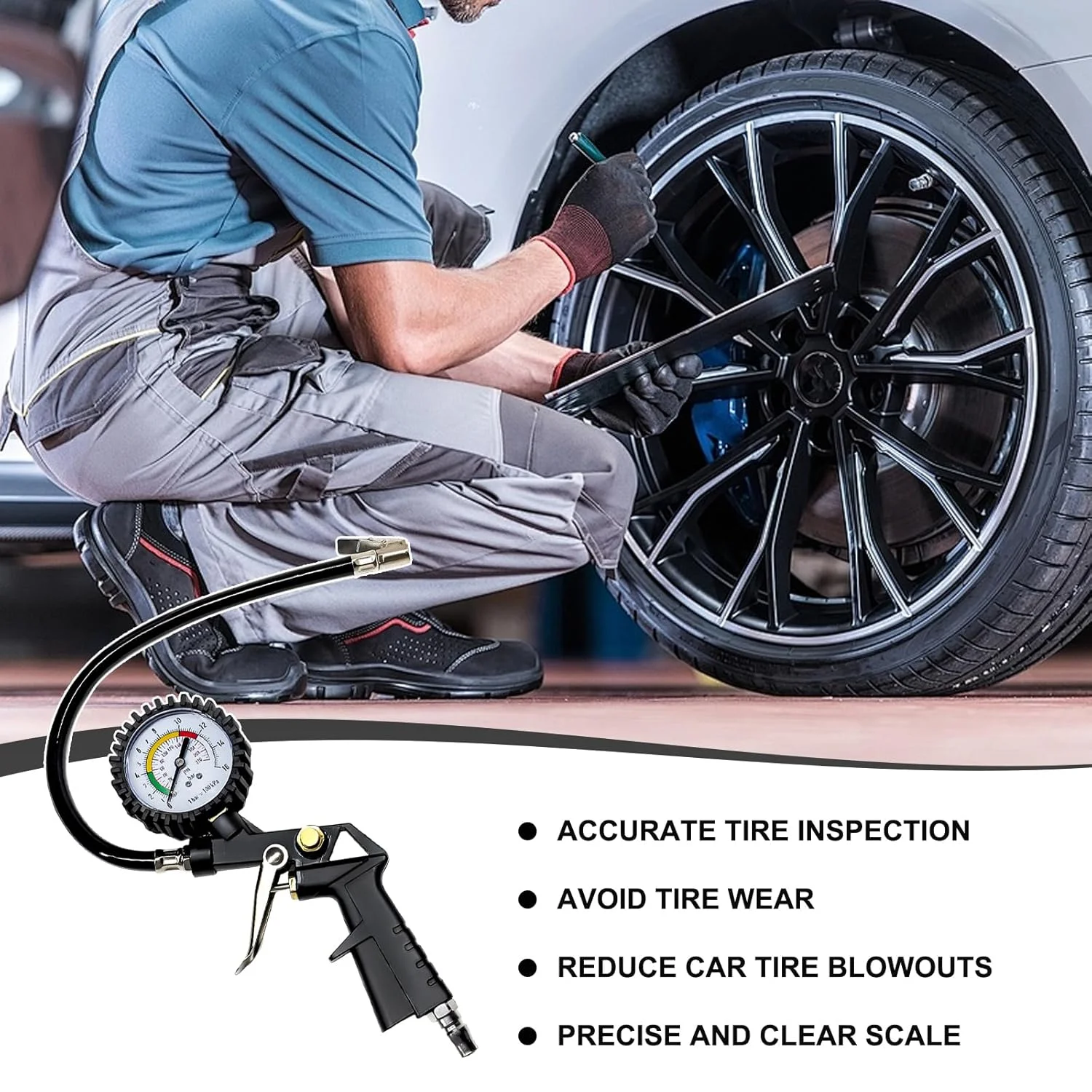 فشارسنج باد لاستیک 0-230PSI، فشارسنج هوا 16 بار با چاک هوا، فشارسنج لاستیک برای کمپرسور هوا ماشین کامیون دوچرخه، لوازم جانبی خودرو فشارسنج باد لاستیک 0-230PSI، فشارسنج هوا 16 بار با چاک هوا، فشارسنج لاستیک برای کمپرسور هوا ماشین کامیون دوچرخه، لوازم جانبی خودرو