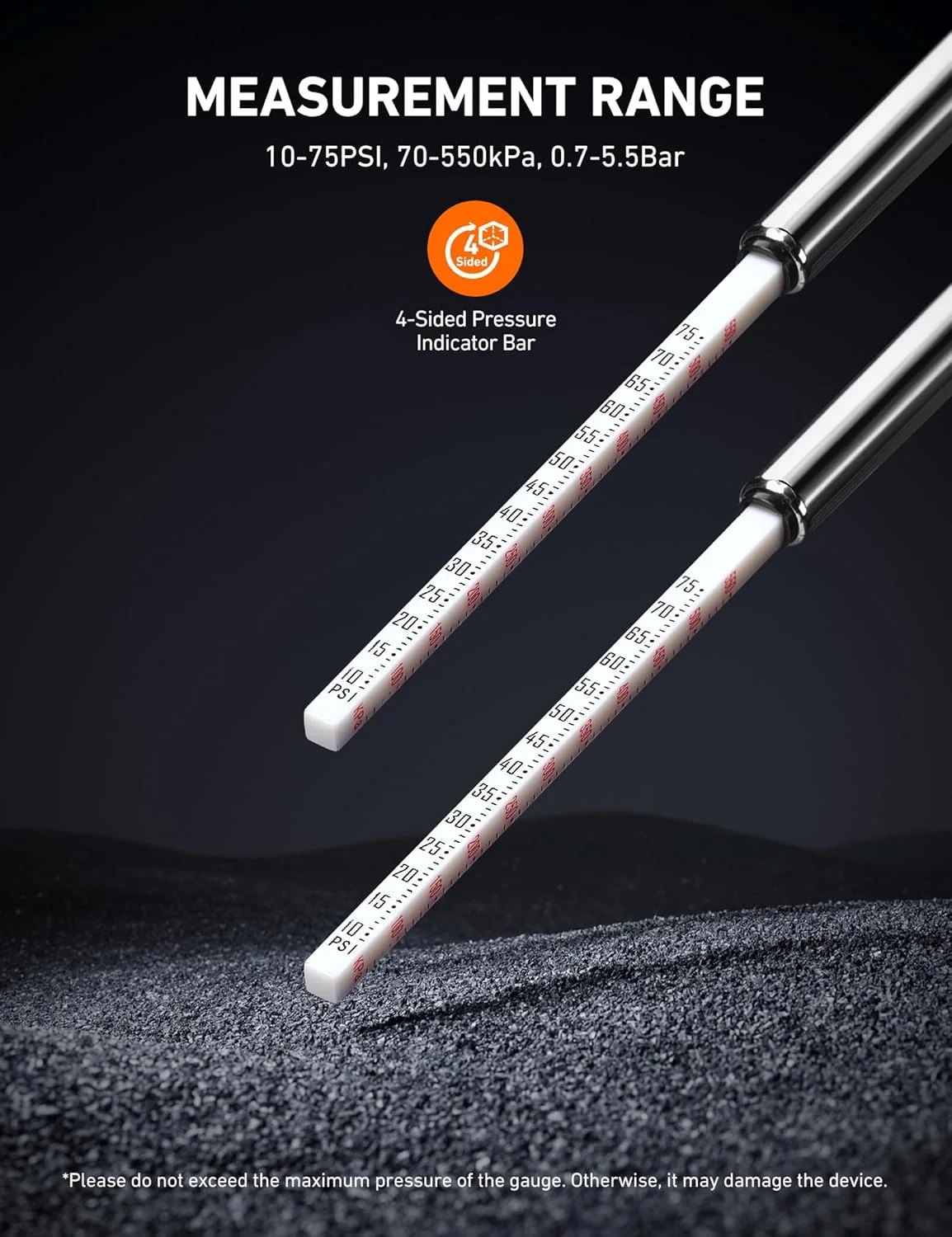 گیج فشار تایر مدادی AstroAI، بسته 2 عددی (10-75PSI، ±2% محدوده)، گیج فشار هوا برای تایرها، بدنه استیل ضد زنگ و نازل فلزی، 3 واحد اندازه گیری برای اتومبیل، دوچرخه، وسایل نقلیه گیج فشار تایر مدادی AstroAI، بسته 2 عددی (10-75PSI، ±2% محدوده)، گیج فشار هوا برای تایرها، بدنه استیل ضد زنگ و نازل فلزی، 3 واحد اندازه گیری برای اتومبیل، دوچرخه، وسایل نقلیه