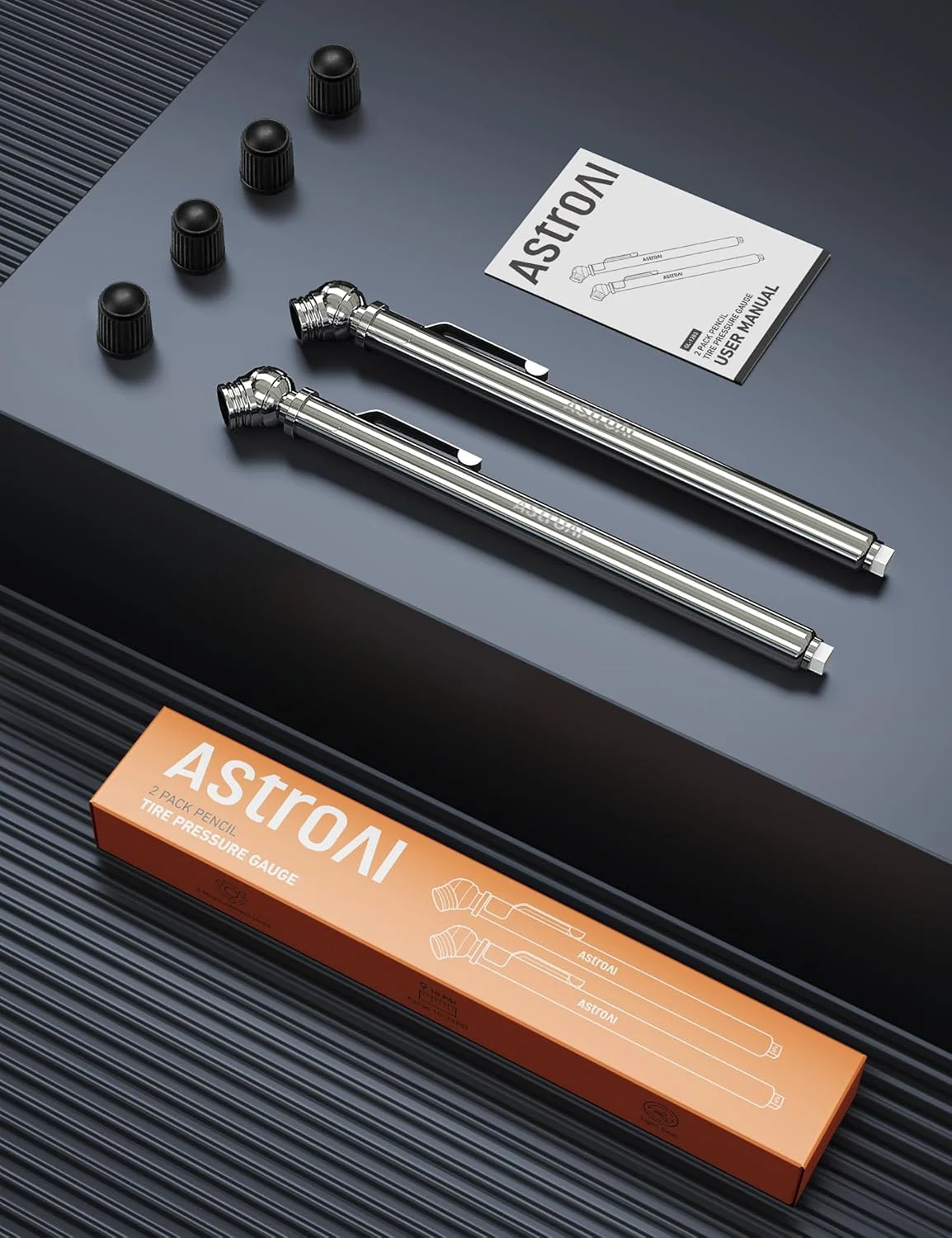 گیج فشار تایر مدادی AstroAI، بسته 2 عددی (10-75PSI، ±2% محدوده)، گیج فشار هوا برای تایرها، بدنه استیل ضد زنگ و نازل فلزی، 3 واحد اندازه گیری برای اتومبیل، دوچرخه، وسایل نقلیه گیج فشار تایر مدادی AstroAI، بسته 2 عددی (10-75PSI، ±2% محدوده)، گیج فشار هوا برای تایرها، بدنه استیل ضد زنگ و نازل فلزی، 3 واحد اندازه گیری برای اتومبیل، دوچرخه، وسایل نقلیه