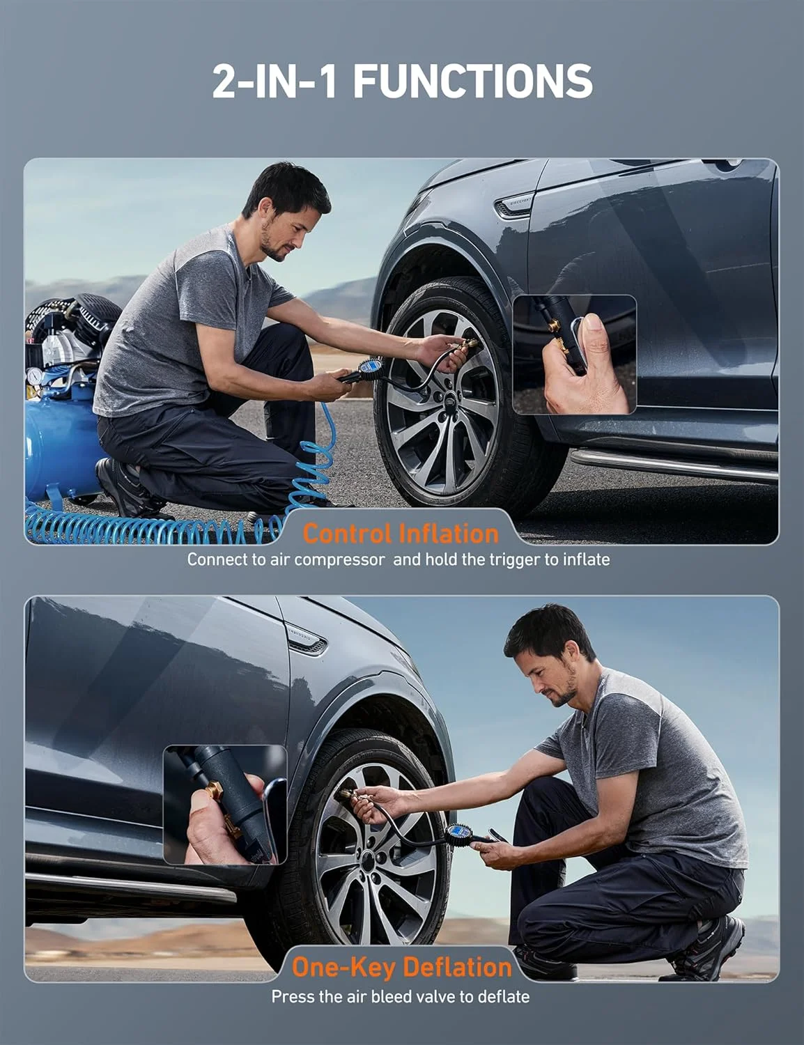 فشارسنج دیجیتال تایر AstroAI با قابلیت باد کردن (3-250 PSI با دقت نمایش 0.1)، دارای سری بادی سنگین و لوازم جانبی کمپرسور با شلنگ لاستیکی و اتصال سریع، آبی فشارسنج دیجیتال تایر AstroAI با قابلیت باد کردن (3-250 PSI با دقت نمایش 0.1)، دارای سری بادی سنگین و لوازم جانبی کمپرسور با شلنگ لاستیکی و اتصال سریع، آبی