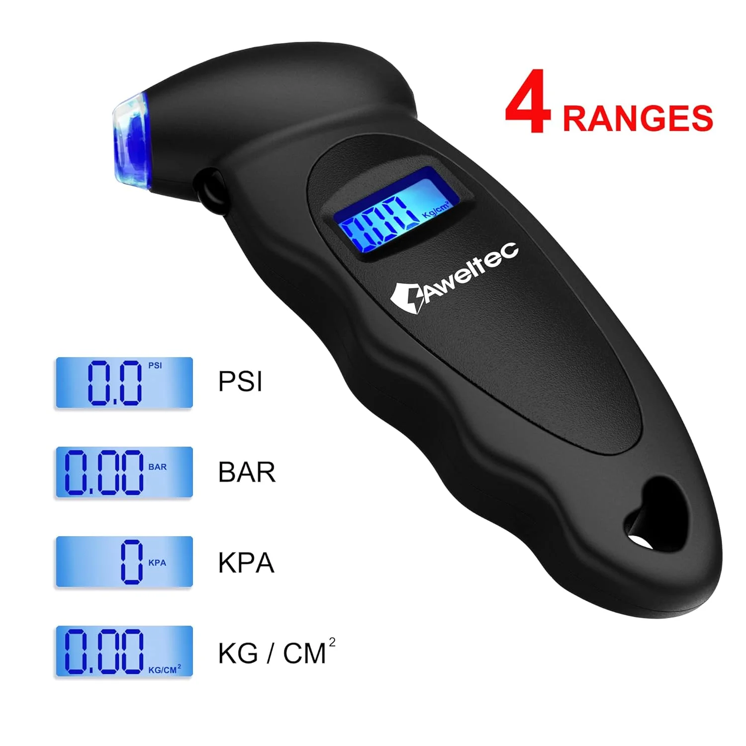 فشارسنج دیجیتال تایر 150 PSI، دارای 4 تنظیمات، فشارسنج تایر برای خودرو، کامیون، موتورسیکلت، دوچرخه با LCD دارای نور پس زمینه و دستگیره ضد لغزش (مشکی) فشارسنج دیجیتال تایر 150 PSI، دارای 4 تنظیمات، فشارسنج تایر برای خودرو، کامیون، موتورسیکلت، دوچرخه با LCD دارای نور پس زمینه و دستگیره ضد لغزش (مشکی)